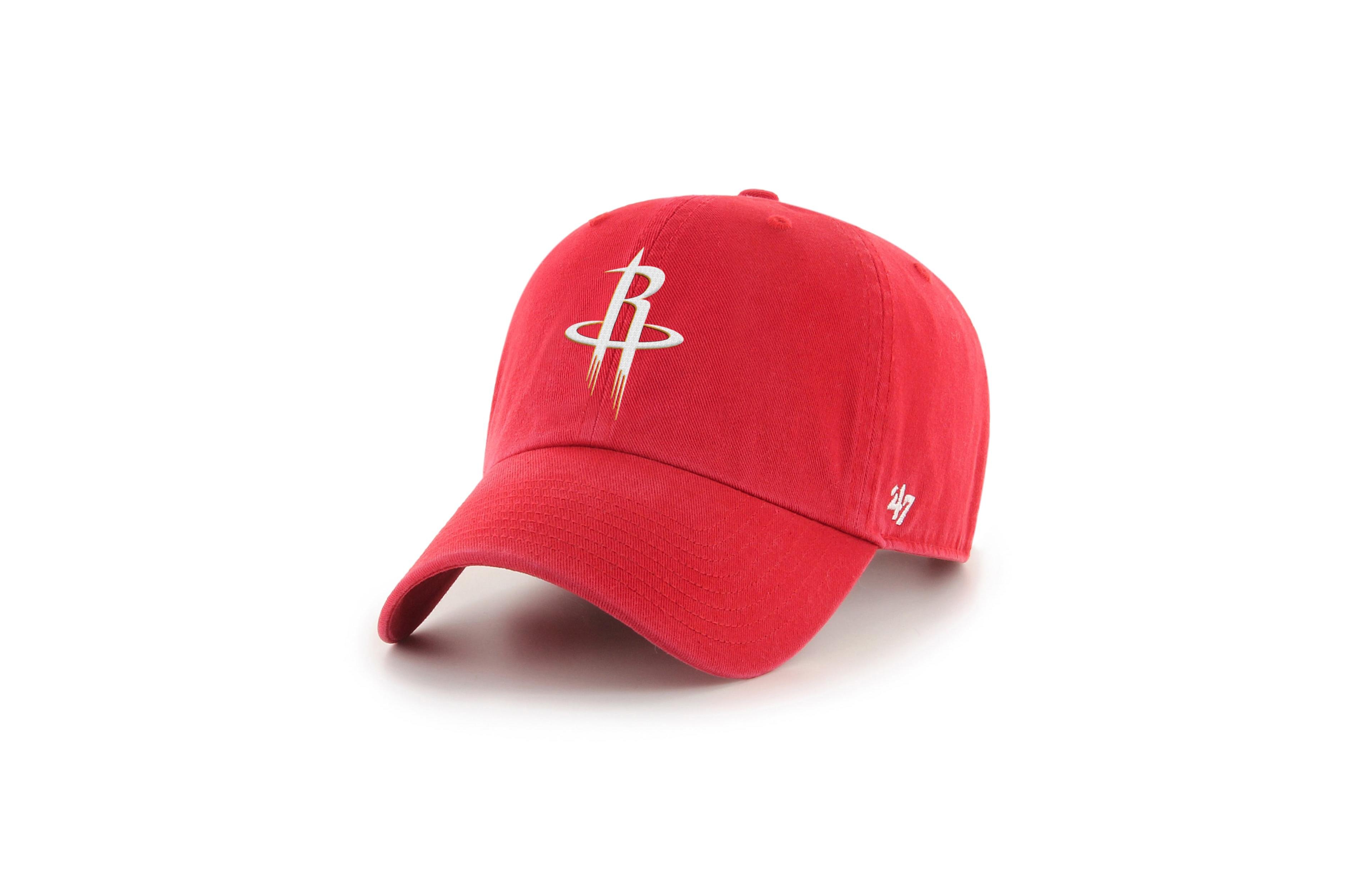 Men's '47 Red Houston Rockets Primary Clean Up Adjustable Hat
