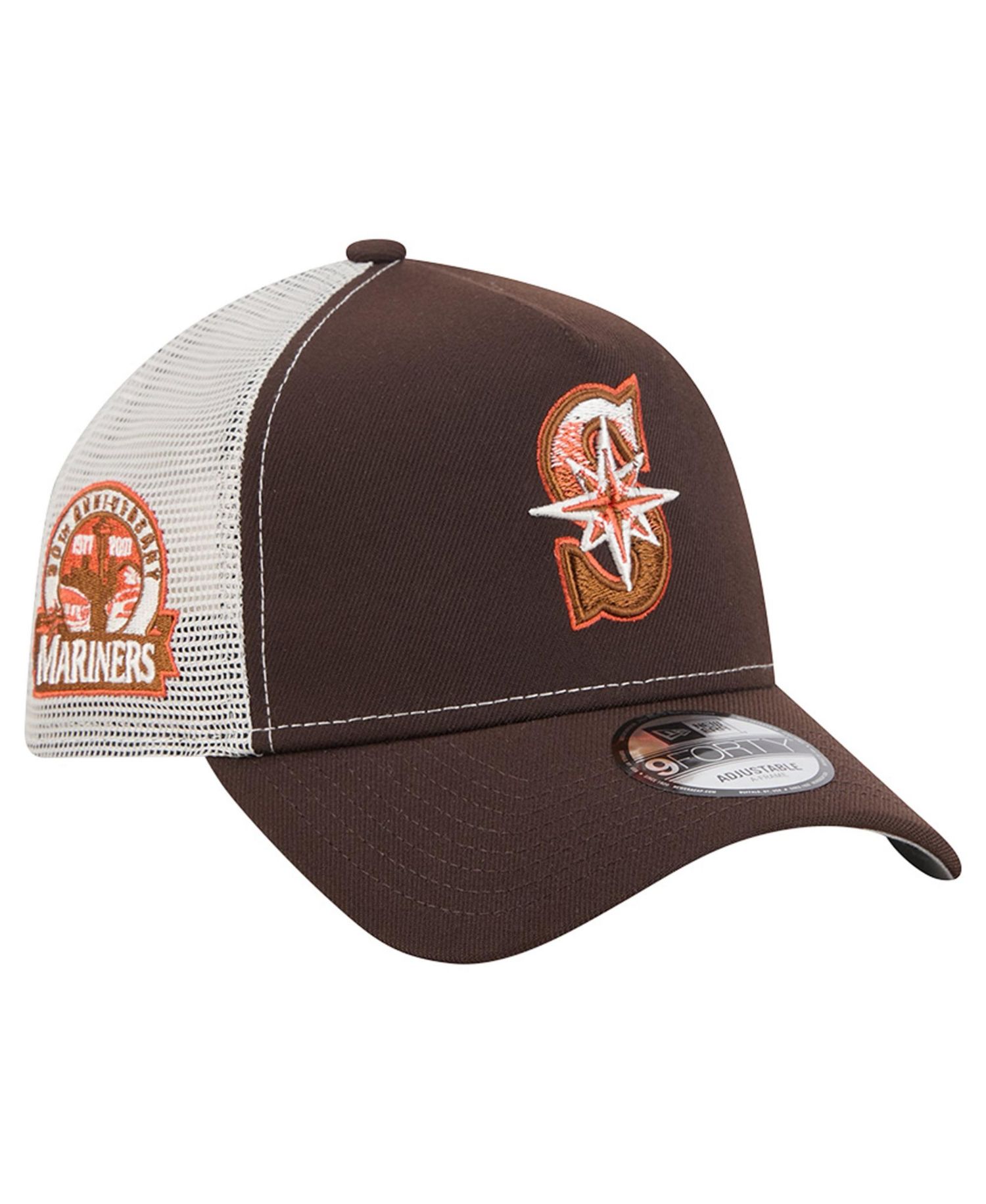 Men's Brown Seattle Mariners Pumpkin Spice A-Frame 9FORTY Adjustable Trucker Hat