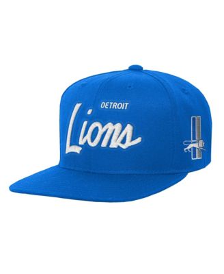 Big Boys and Girls Blue Detroit Lions Head Coach Flat Brim Snapback Hat