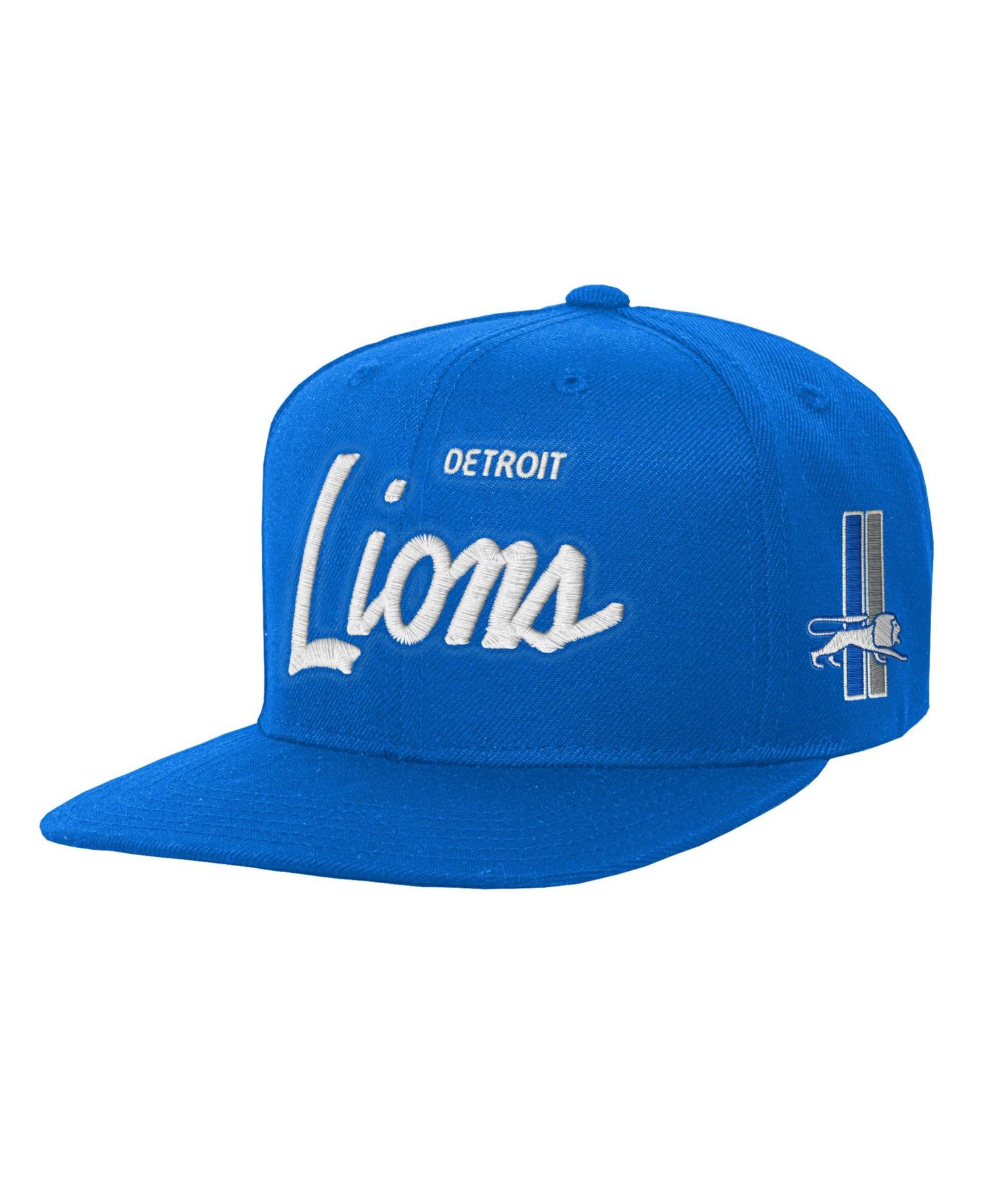 Big Boys and Girls Blue Detroit Lions Head Coach Flat Brim Snapback Hat