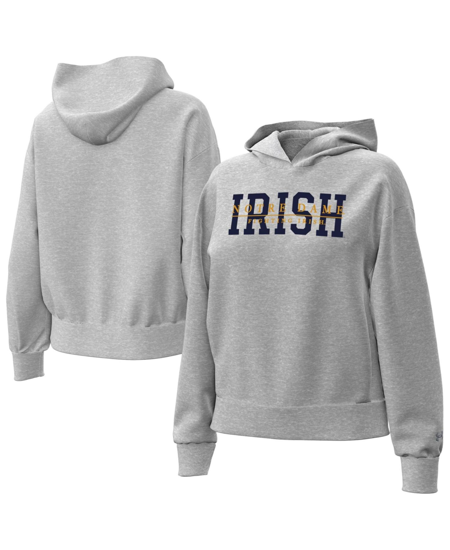 Women's Heather Gray Notre Dame Fighting Irish Icon Fleece Hoodie