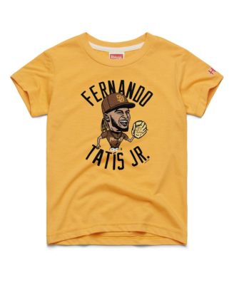 Big Boys and Girls Fernando Tatis Jr. Gold San Diego Padres Caricature Tri-Blend T-Shirt