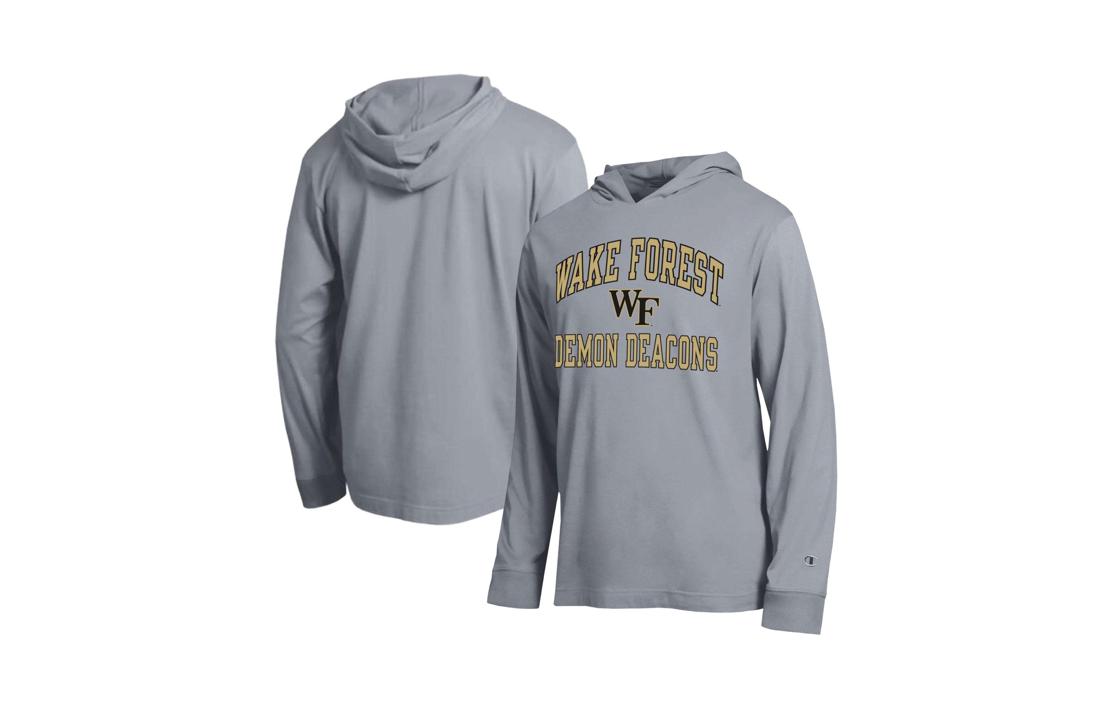 Champion Men's Heather Gray Wake Forest Demon Deacons High Motor All-Star Long- Sleeves Hoodie