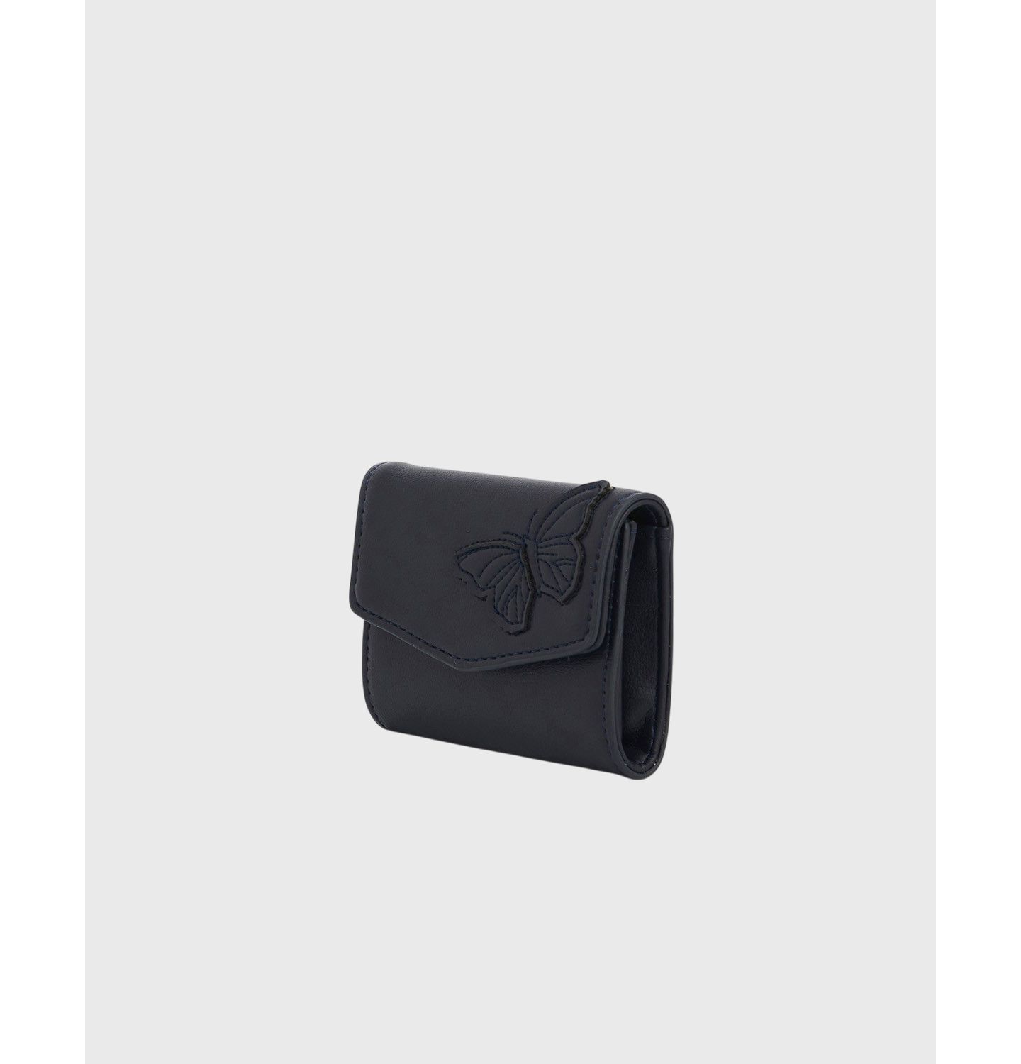 Женский кошелёк Fable England Floral-Applique Faux-Leather Card Holder Wallet, цвет: Тёмно-синий — фото 7