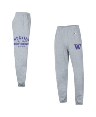 Men's  Heather Gray Washington Huskies Powerblend Banded Fleece Sweatpants