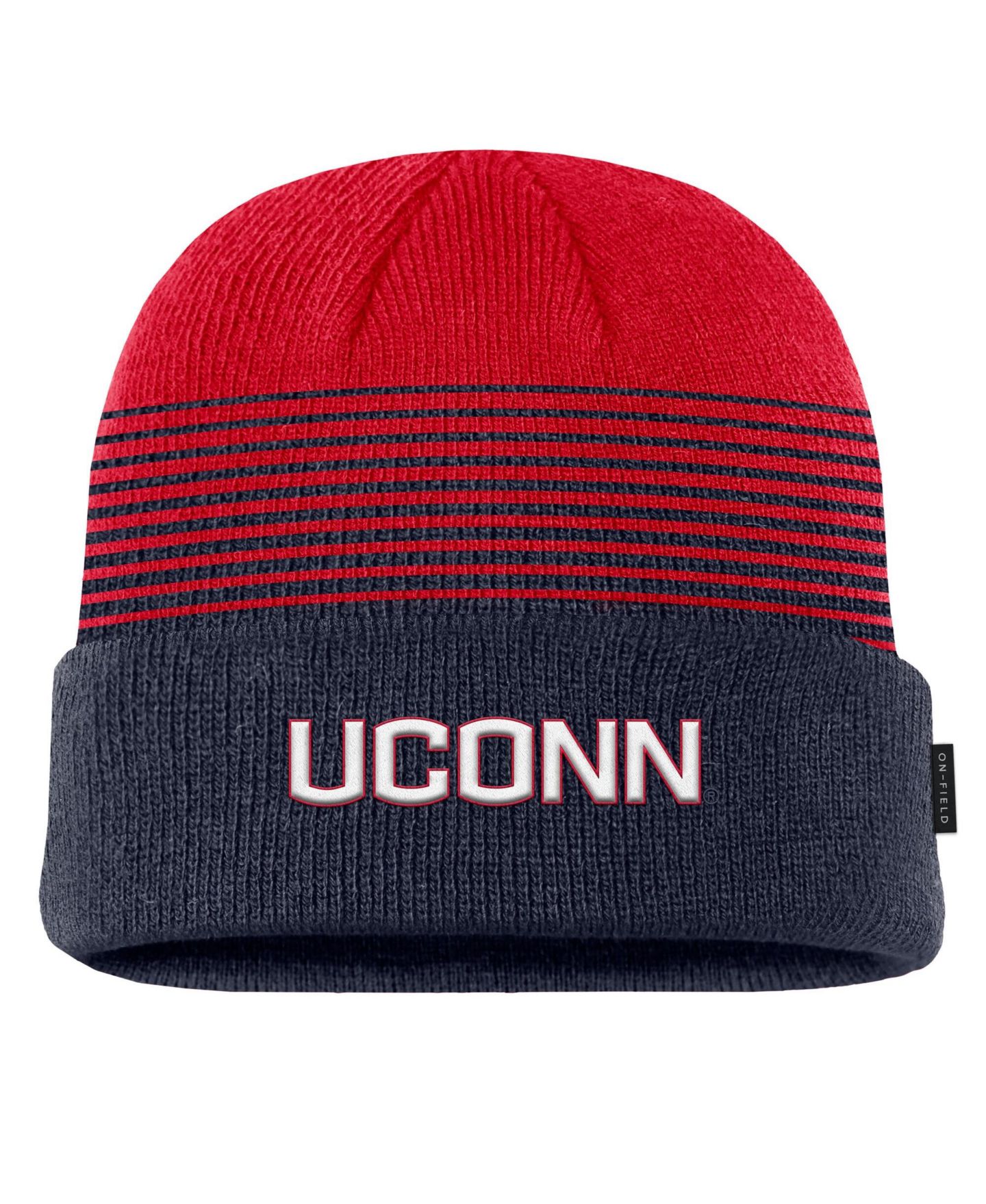 Мужская шапка Nike Navy/Red UConn Huskies 2026 On-Field Gradient Terra Cuffed Knit Hat — фото 1