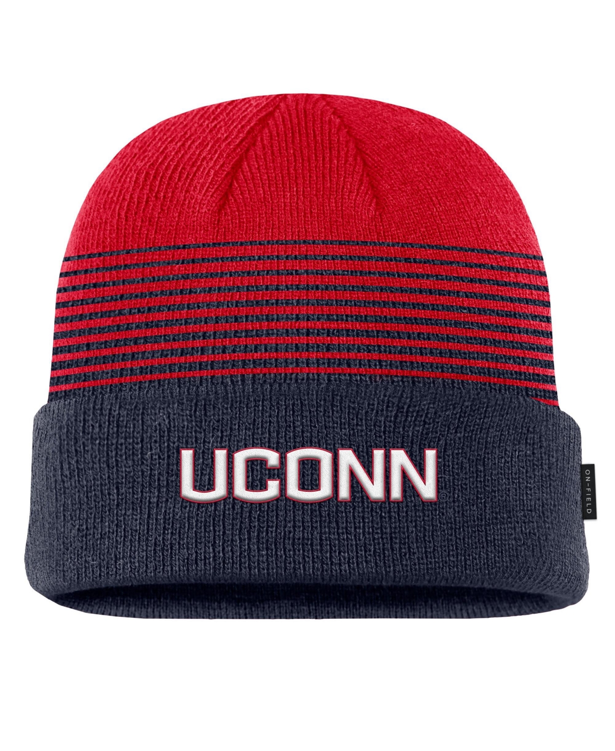 Men's Nike Navy/Red UConn Huskies 2026 On-Field Gradient Terra Cuffed Knit Hat
