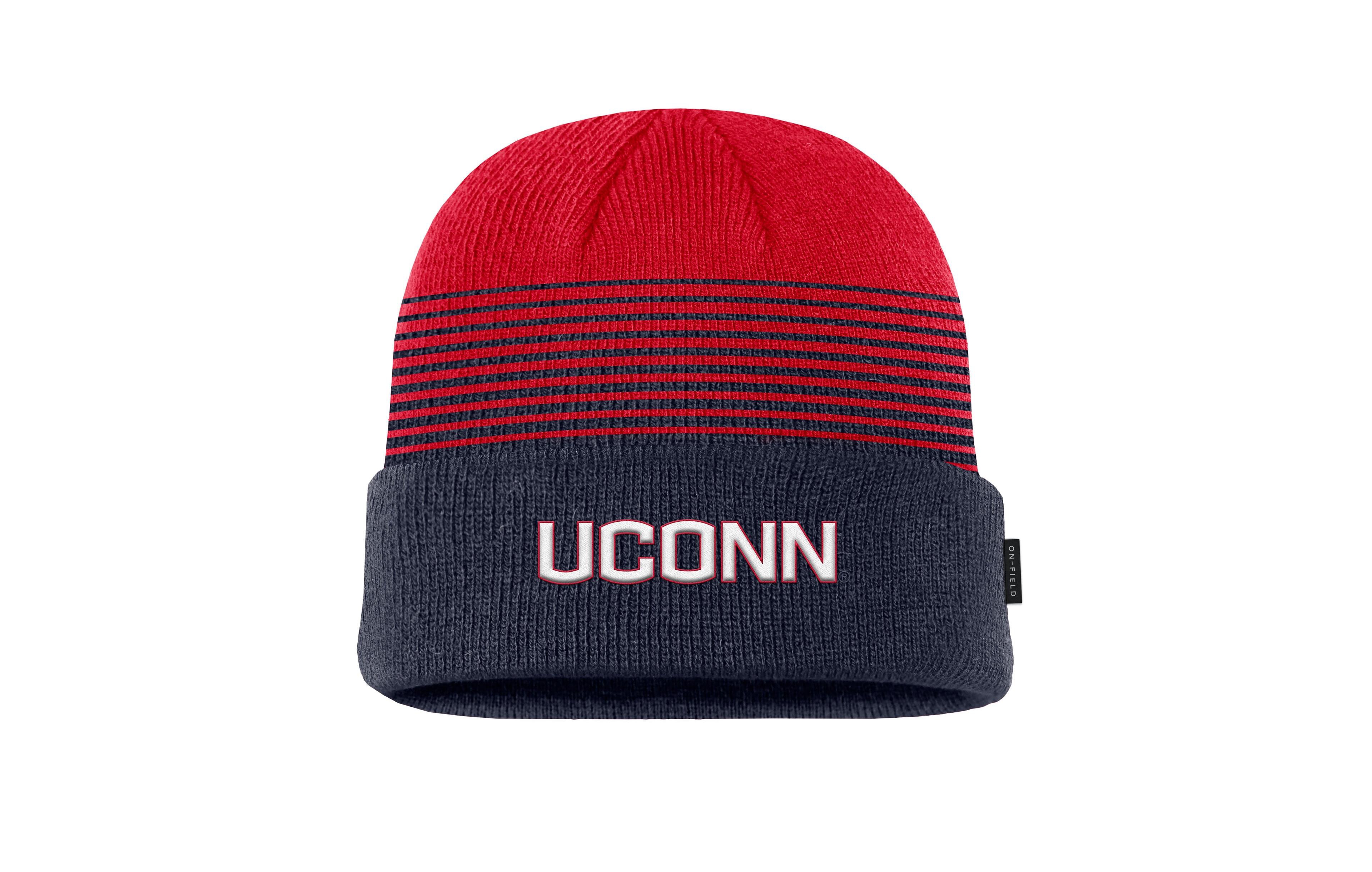 Men's Nike Navy/Red UConn Huskies 2026 On-Field Gradient Terra Cuffed Knit Hat