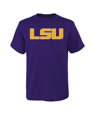 Big Boys and Girls Purple LSU Tigers Primary Logo T-Shirt