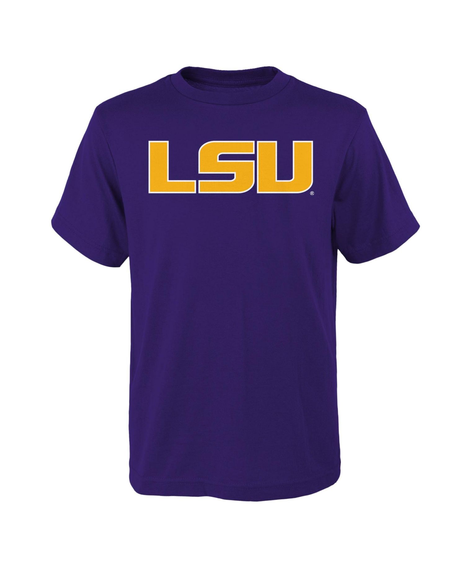 Big Boys and Girls Purple LSU Tigers Primary Logo T-Shirt