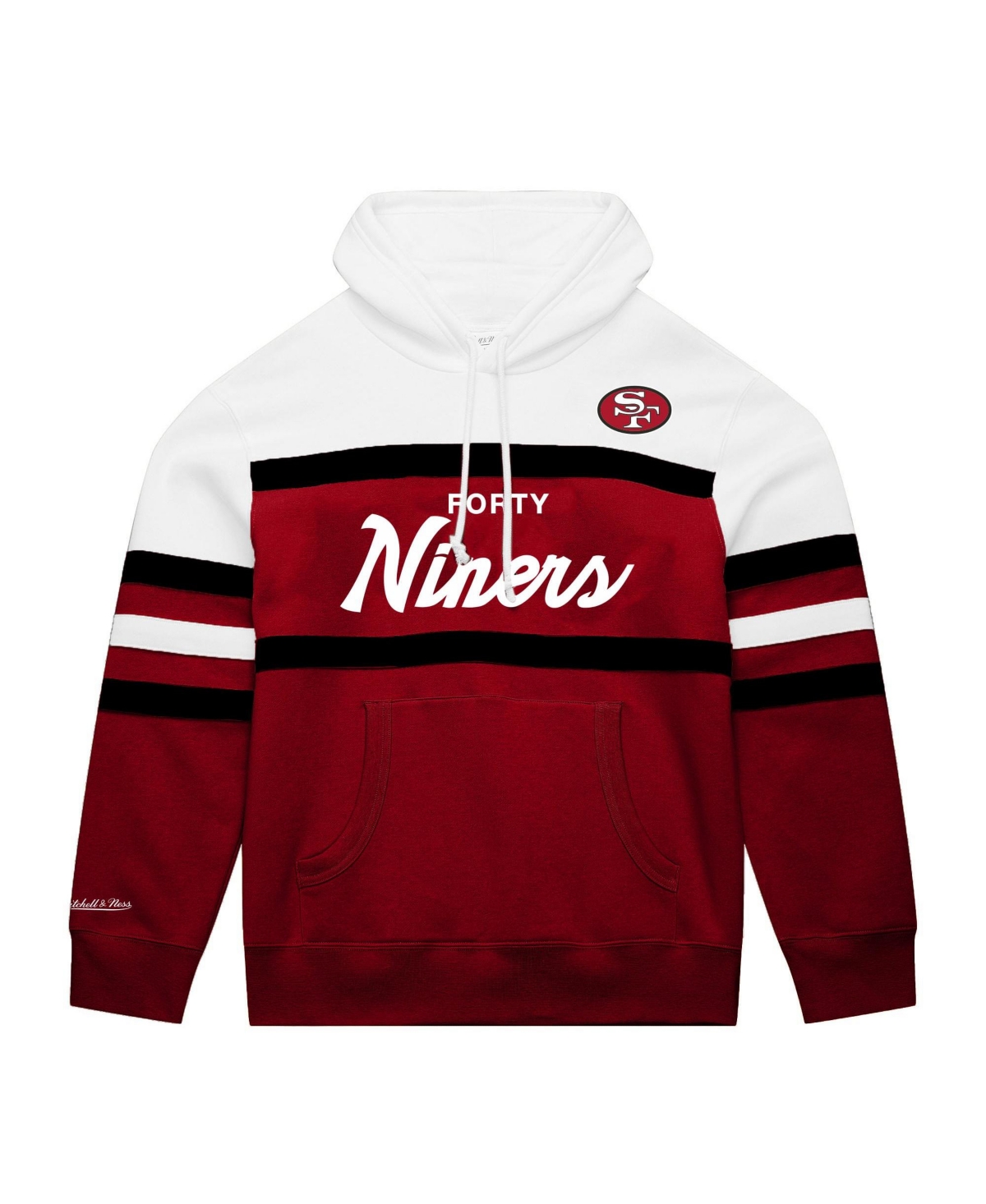 Men's Mitchell & Ness White/Red San Francisco 49ers Big & Tall Head Coach Hoodie