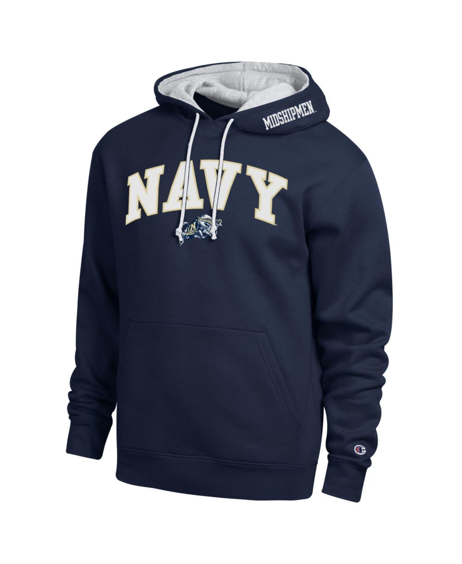 Men's Navy Navy Midshipmen Arch Tackle Twill Hoodie
