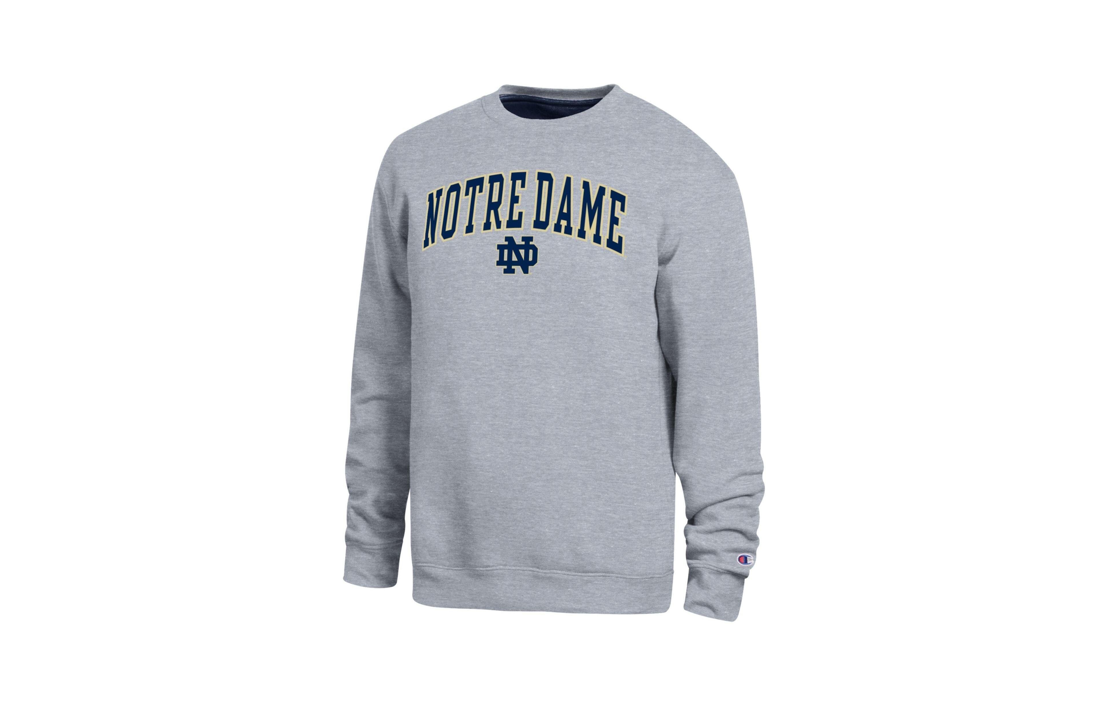 Men's Champion Heather Gray Notre Dame Fighting Irish Arch Sweatshirt