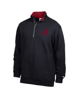 Men's  Black Alabama Crimson Tide Fleece Quarter-Zip Pullover