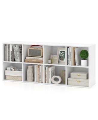 8-Cube Bookcase Bookshelf with 2 Anti-Tipping Kits Storage Organizer