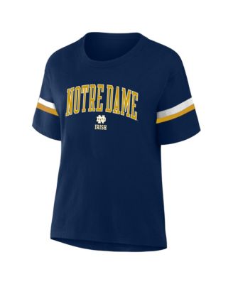 Women's  Navy Notre Dame Fighting Irish Stripe Plus Size T-Shirt