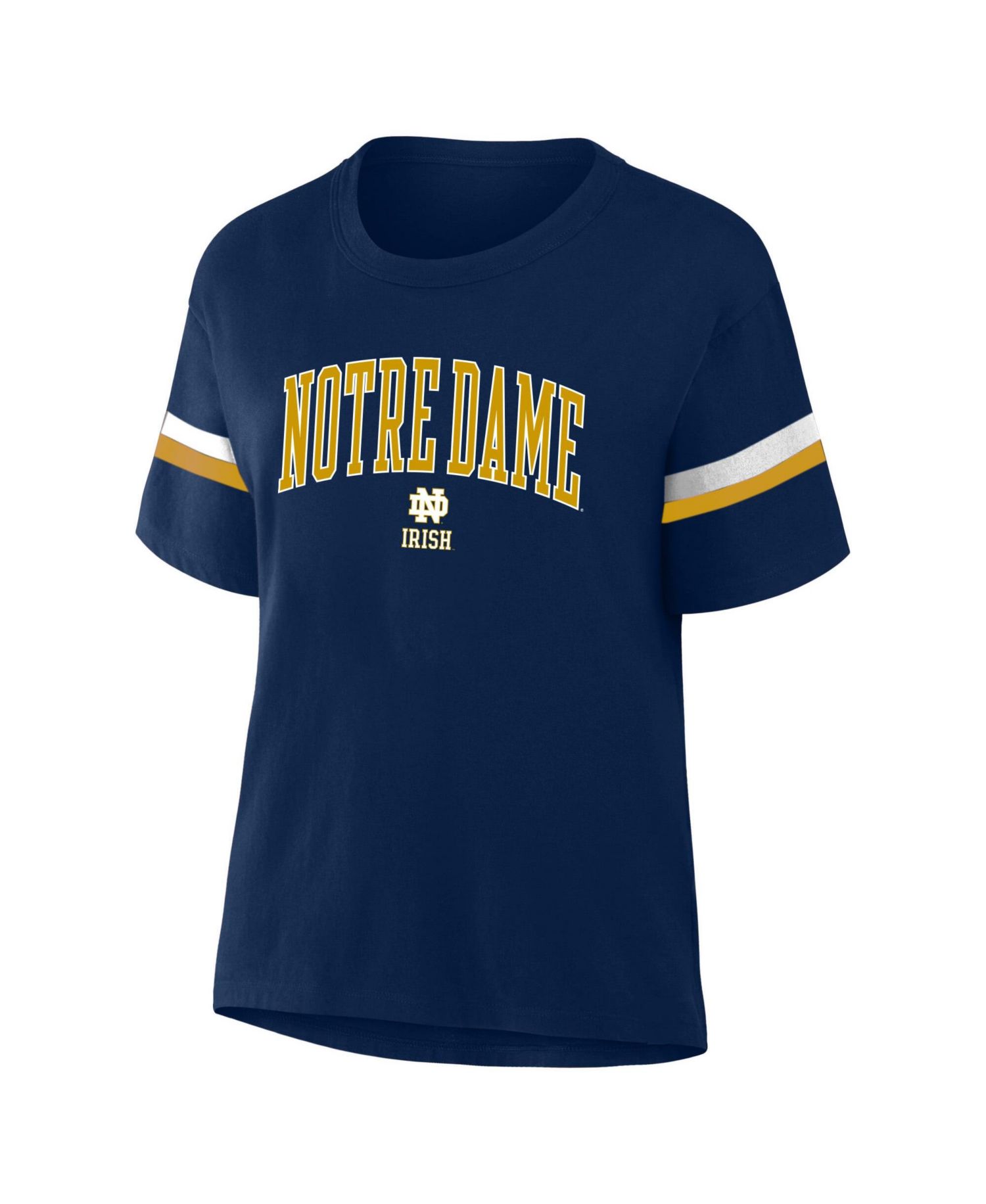 Women's Navy Notre Dame Fighting Irish Stripe Plus Size T-Shirt