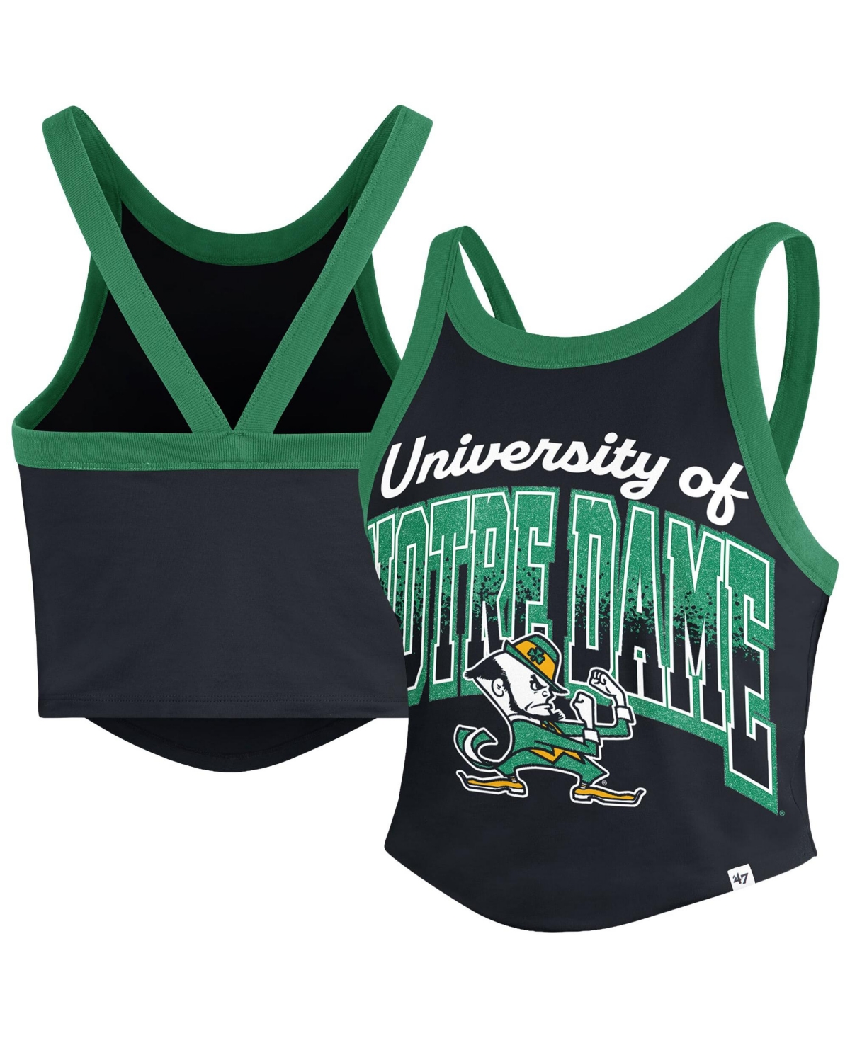 '47 Brand Women's Navy Notre Dame Fighting Irish Shimmer Shadow Sporty Tank Top