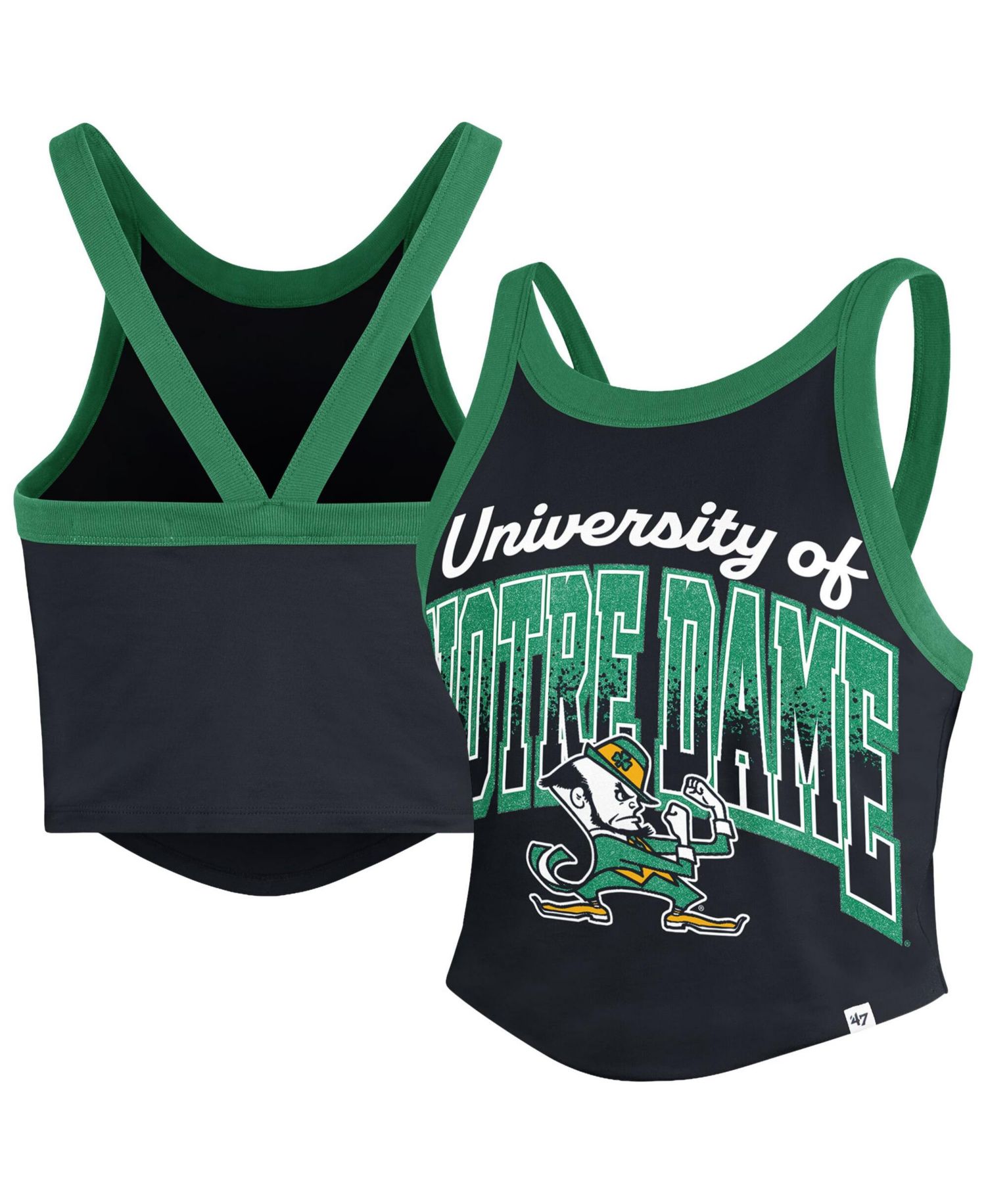 Women's '47 Navy Notre Dame Fighting Irish Shimmer Shadow Sporty Tank Top