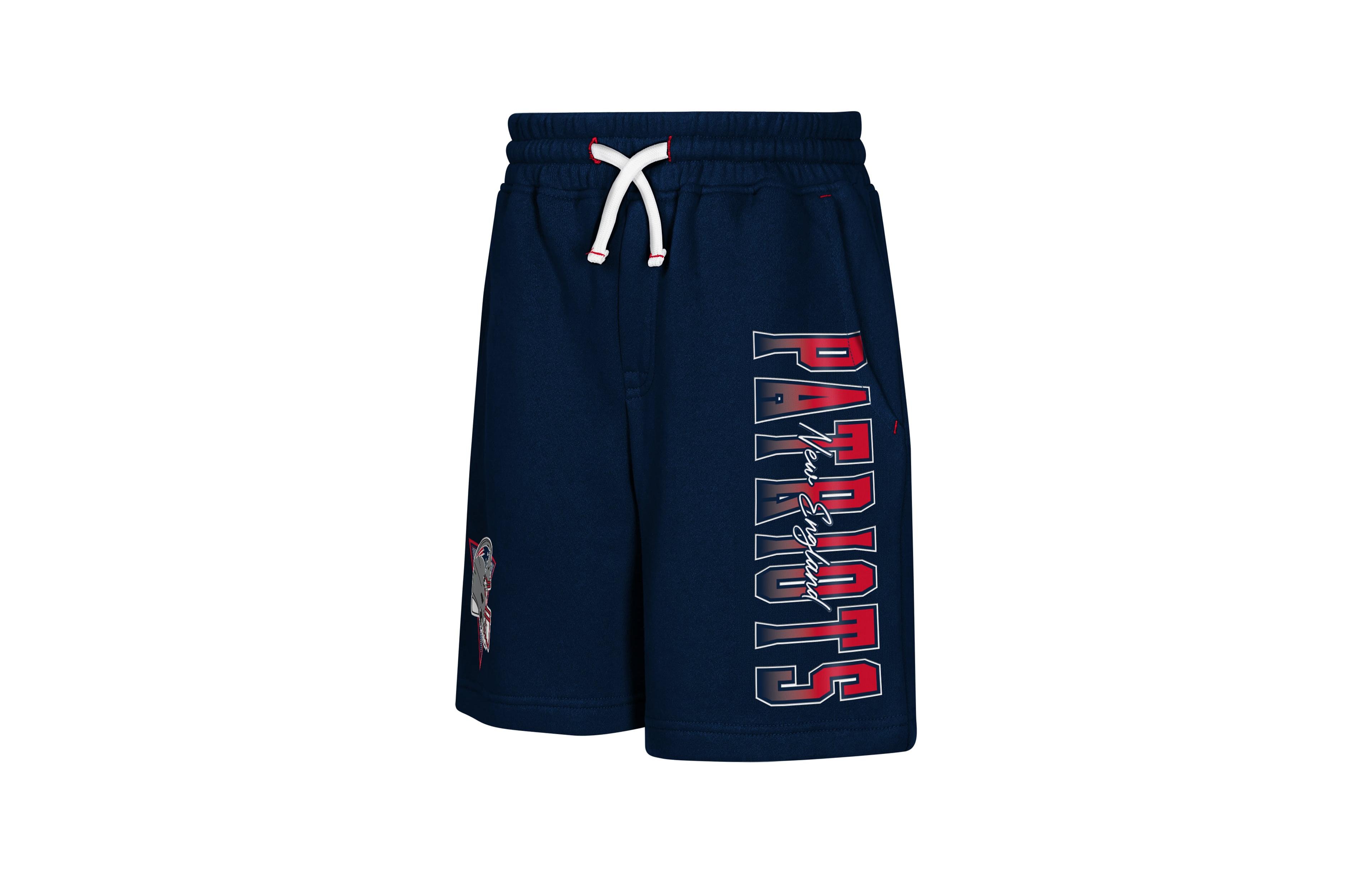 Outerstuff Big Boys' and Girls' Navy New England Patriots Audible Fleece Shorts
