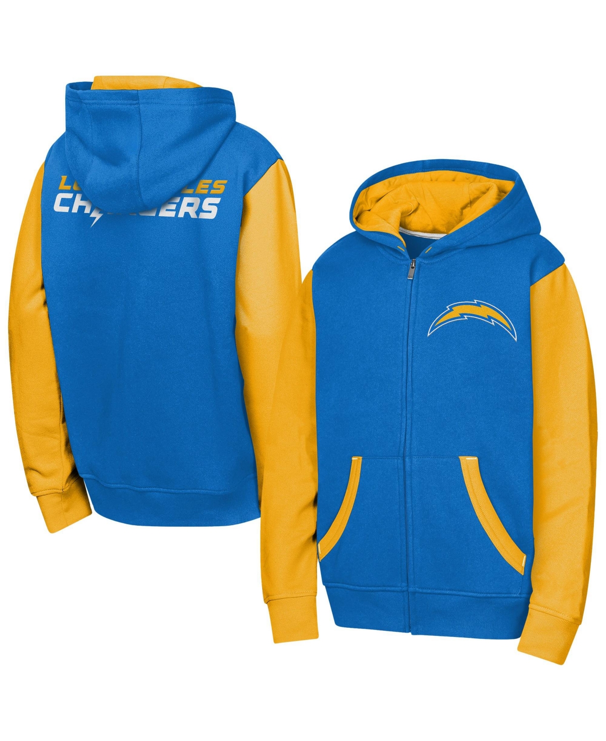 Outerstuff Big Boys' and Girls' Powder Blue Los Angeles Chargers Stadium Colo Block Full-Zip Hoodie - Powder Blue