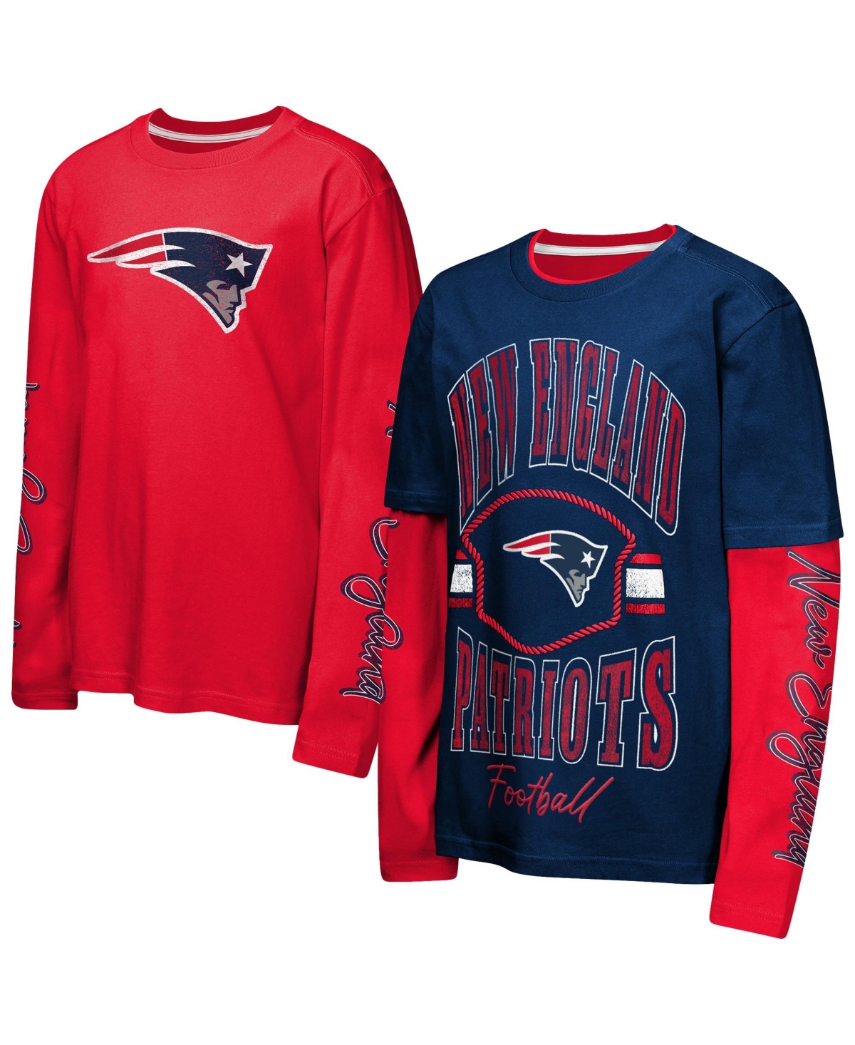 Outerstuff Kids' Preschool Navy/red New England Patriots Motion Combo Set T-shirts In Multi