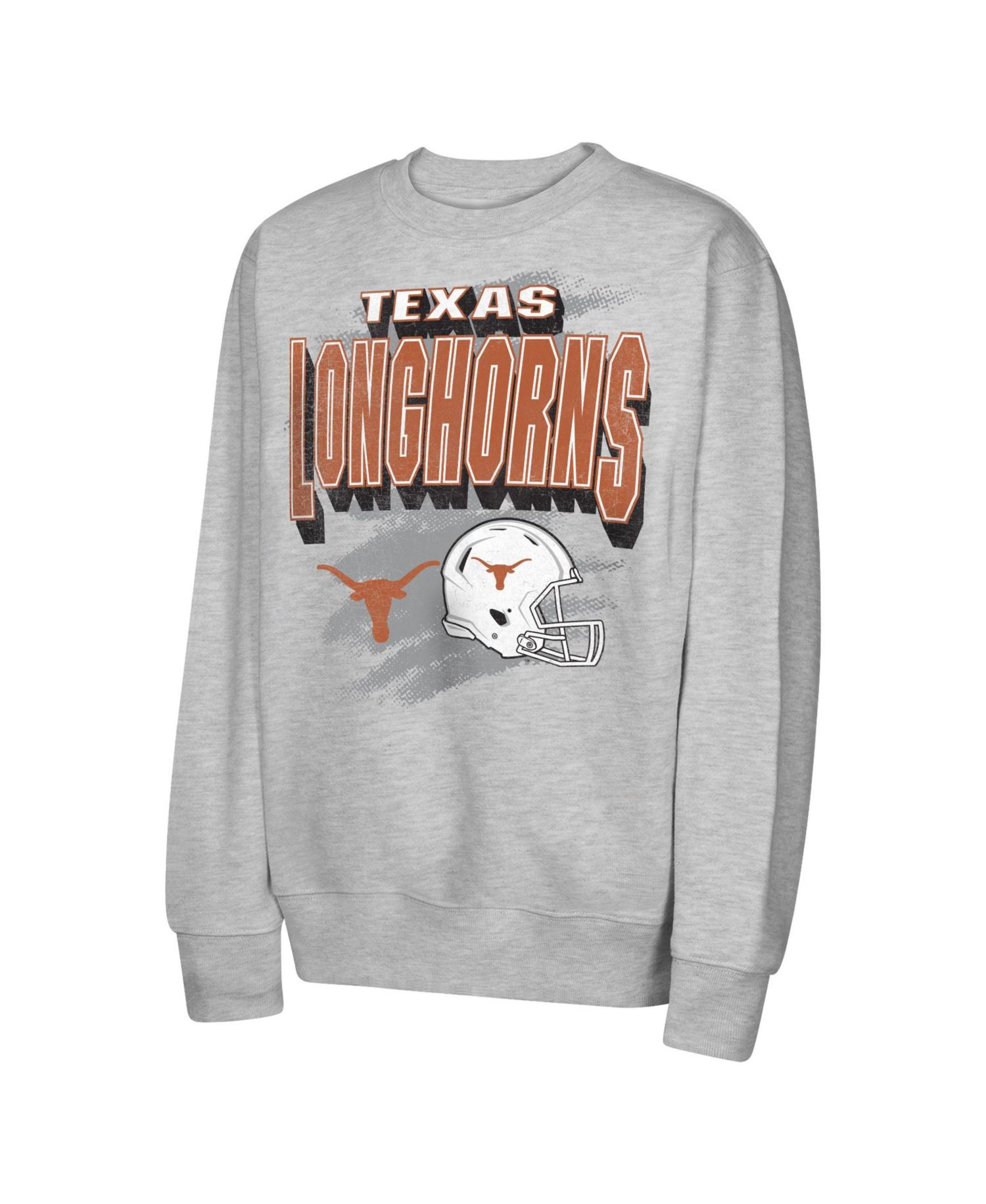 Big Boys and Girls Heather Gray Texas Longhorns Wild Card Fleece Sweatshirt