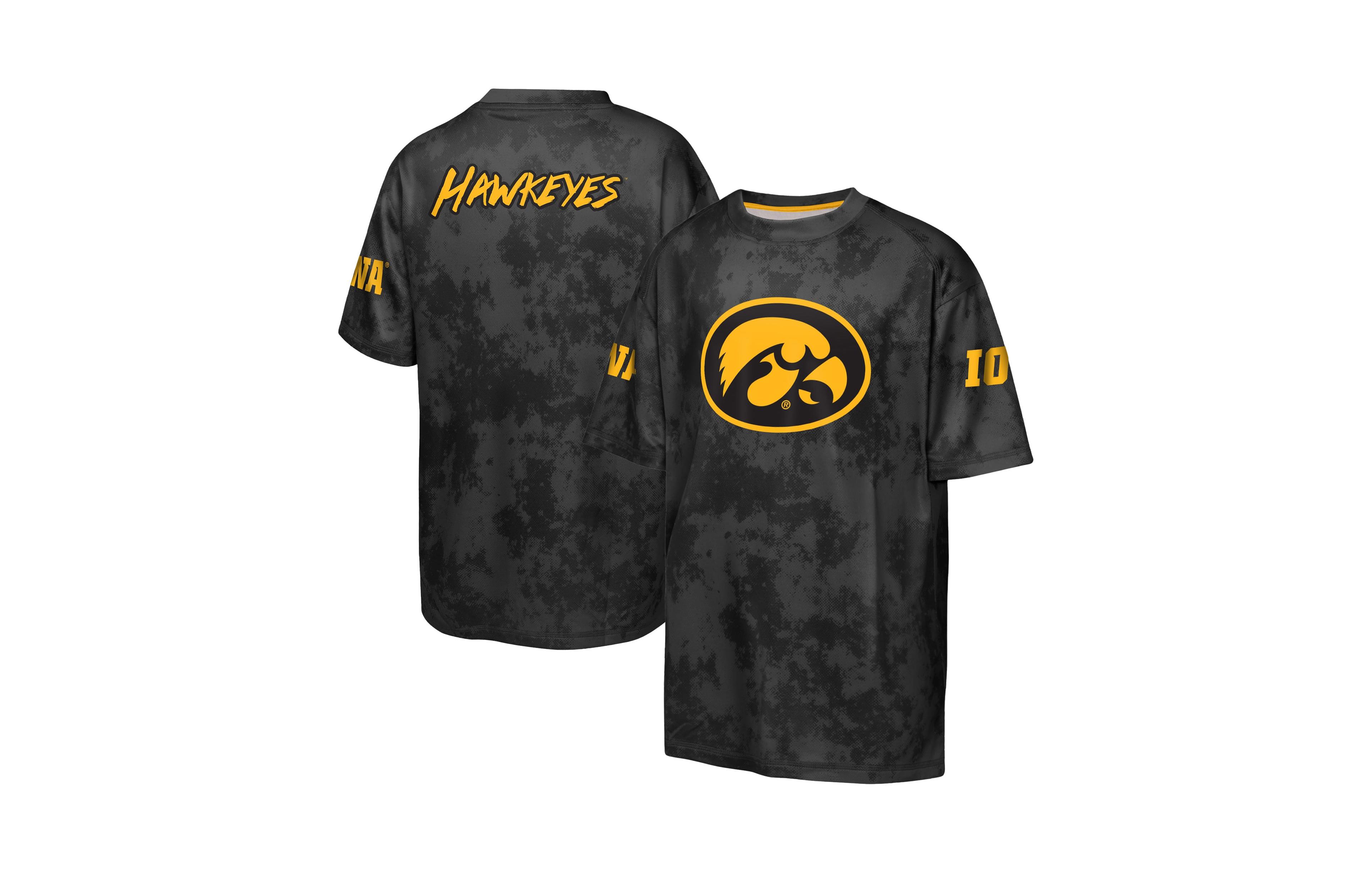 Big Boys and Girls Outerstuff Black Iowa Hawkeyes Off-Side Sublimated T-Shirt