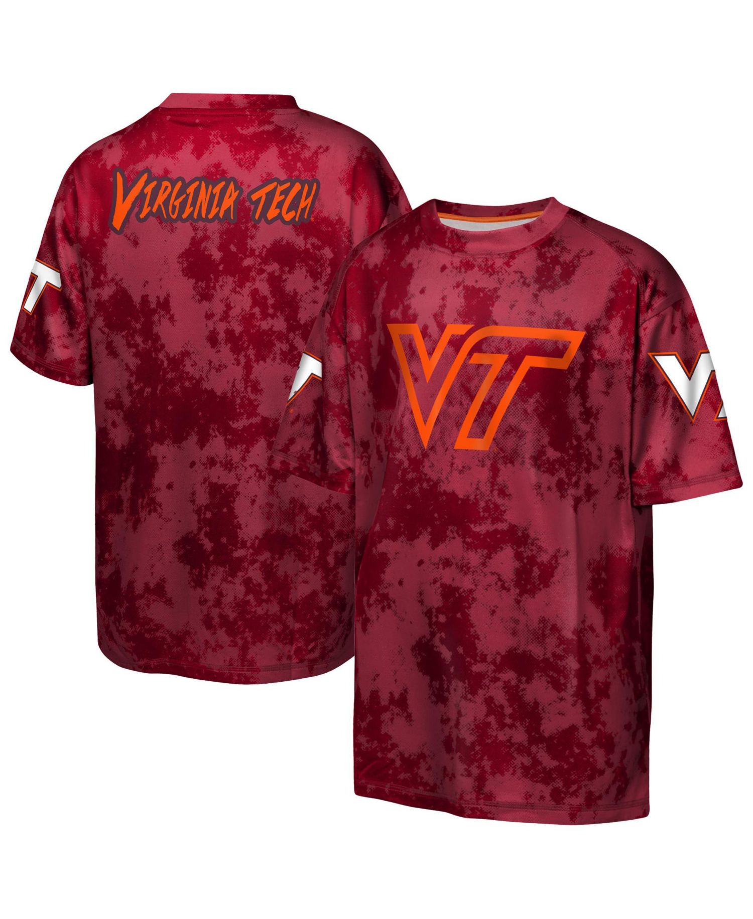 Big Boys and Girls Maroon Virginia Tech Hokies Off-Side Sublimated T-Shirt