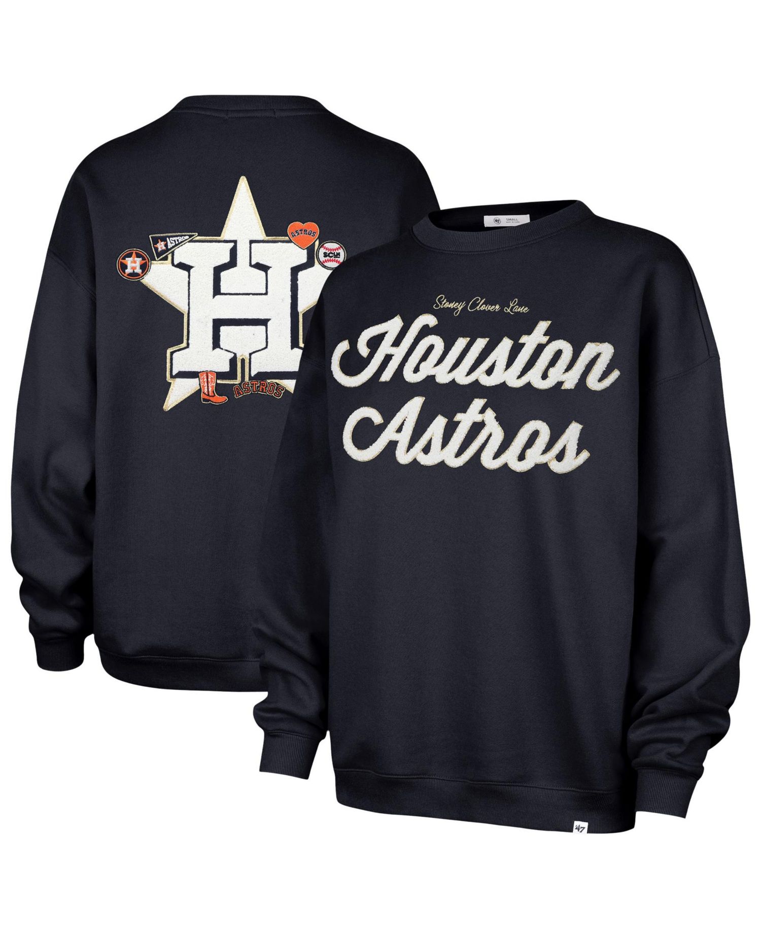 Women's '47 x Stoney Clover Lane Navy Houston Astros Oversized Sweatshirt