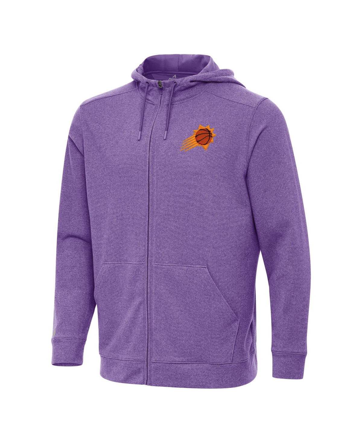 Men's Antigua Heather Purple Phoenix Suns Effortless Full-Zip Hoodie Jacket