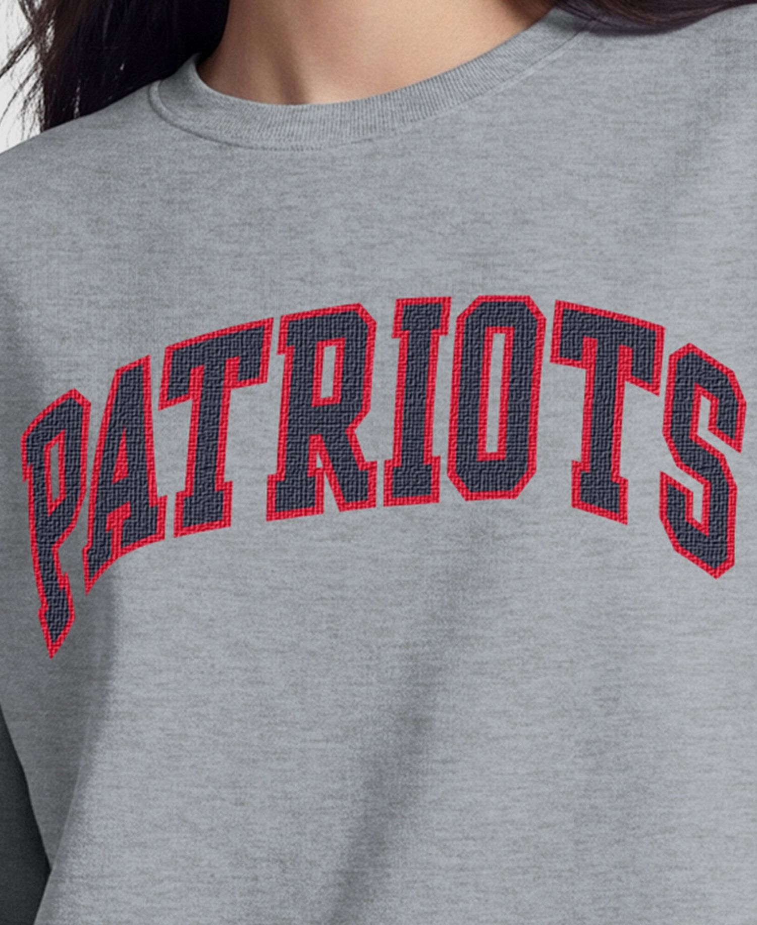 New England Patriots Women's Contrast Lined Sweatshirt - Heather Gray