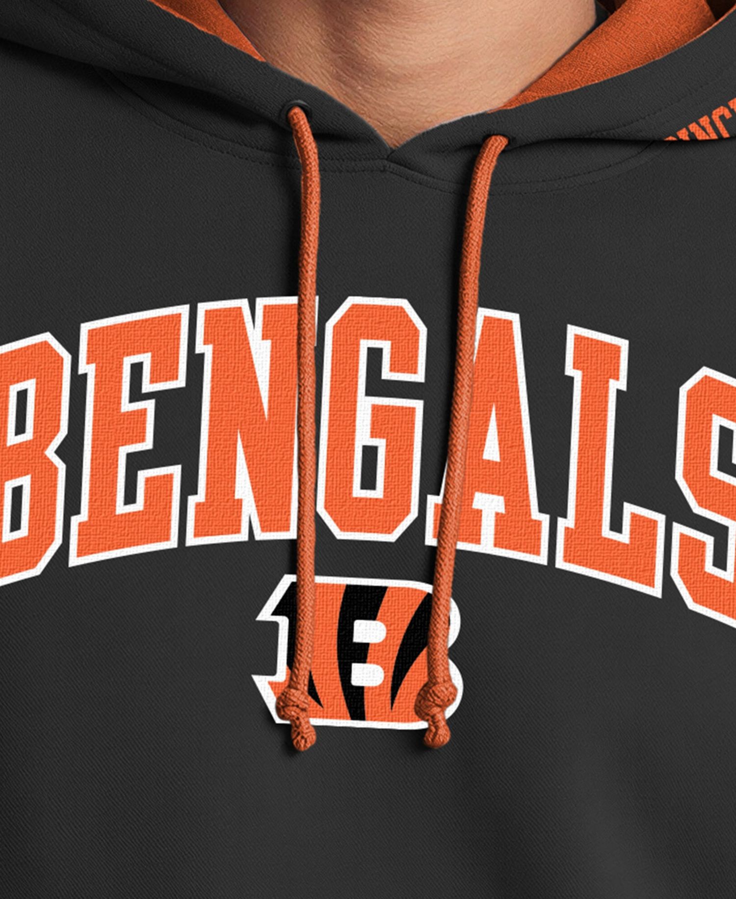 Men's Black/Orange Cincinnati Bengals Contrast Hoodie