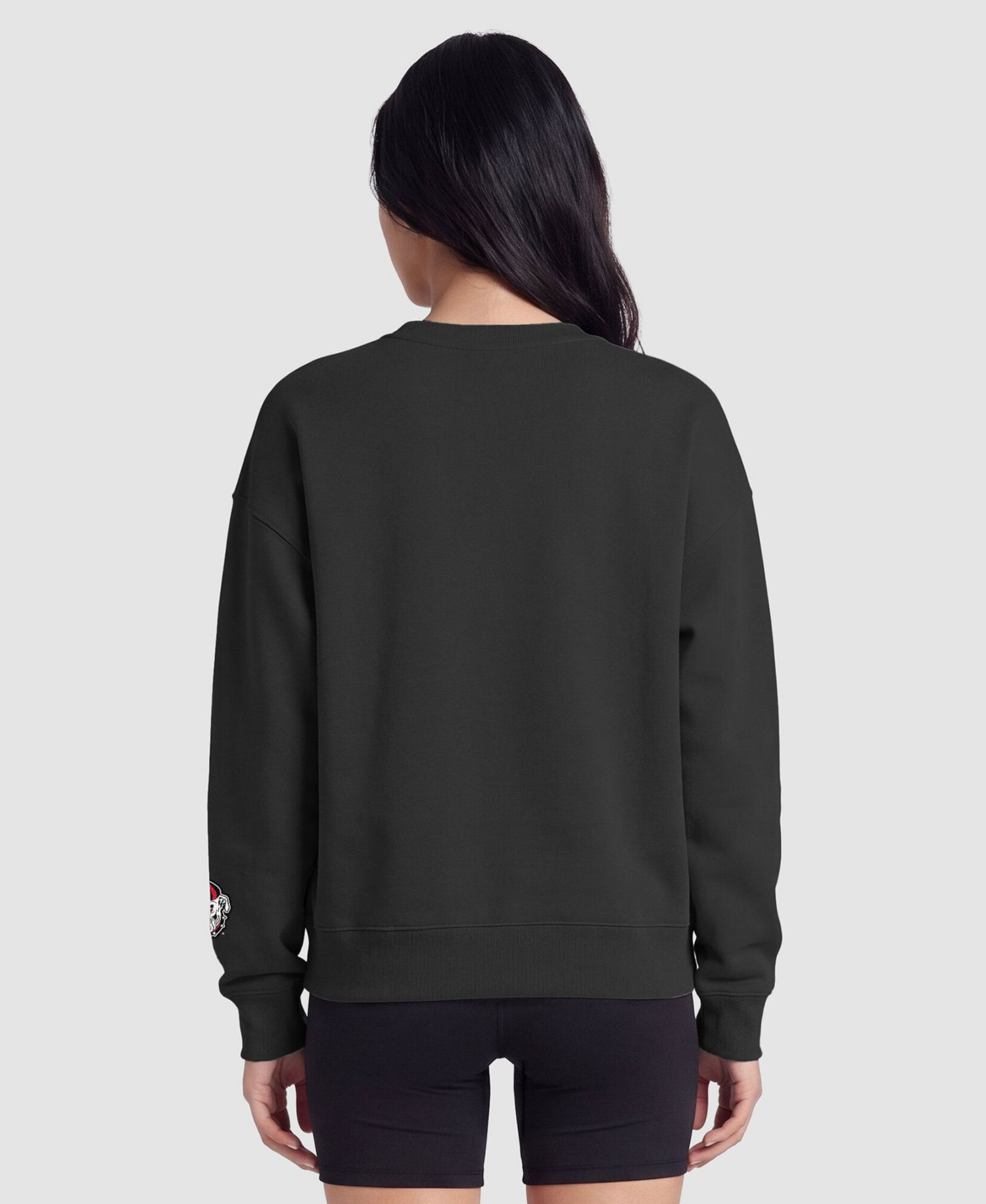 Women's Black Georgia Bulldogs Fleece Crew Sweatshirt
