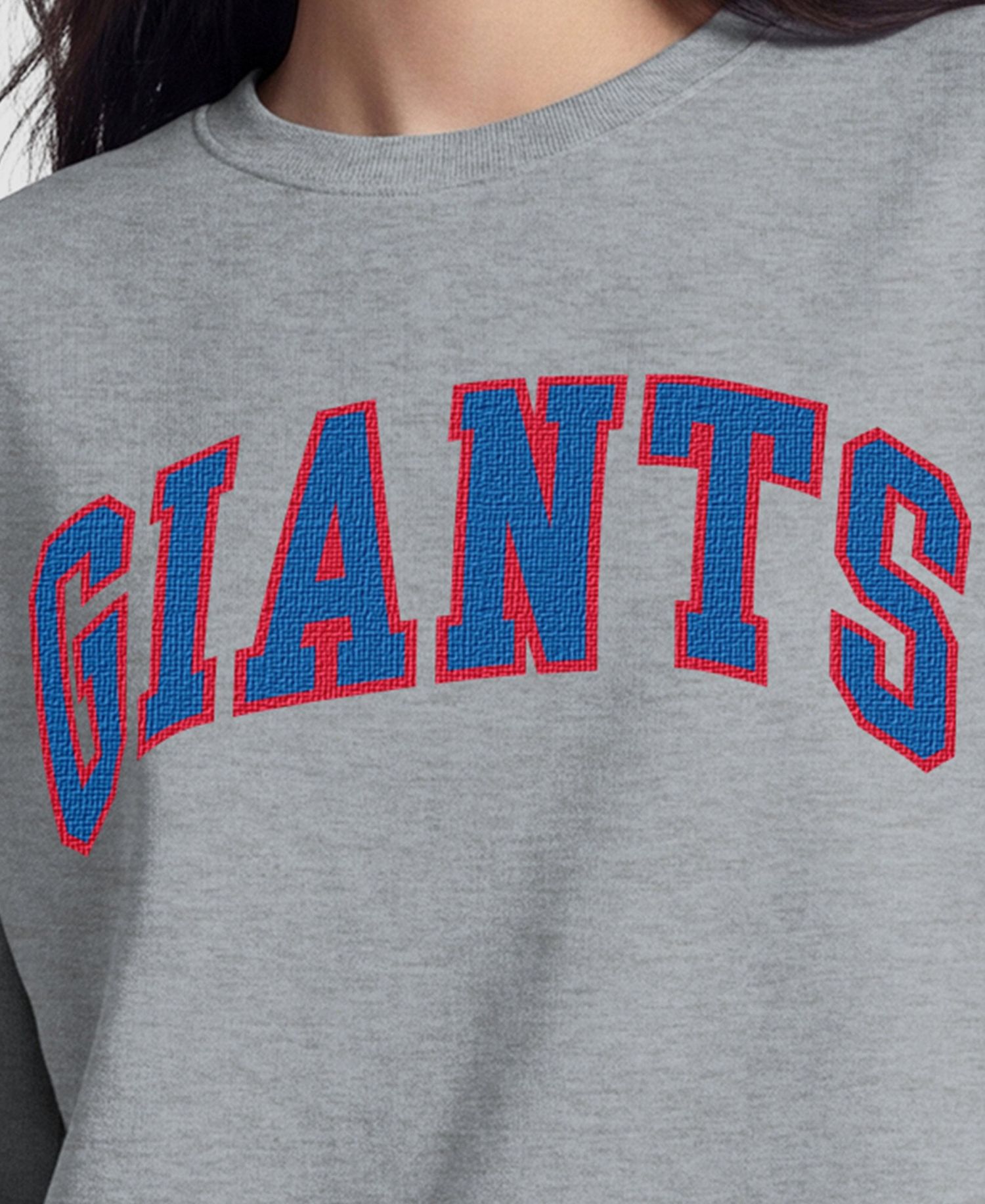 New York Giants Women's Contrast Lined Sweatshirt - Heather Gray
