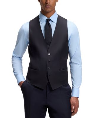 Men's Virgin-Wool Serge Slim-Fit Vest