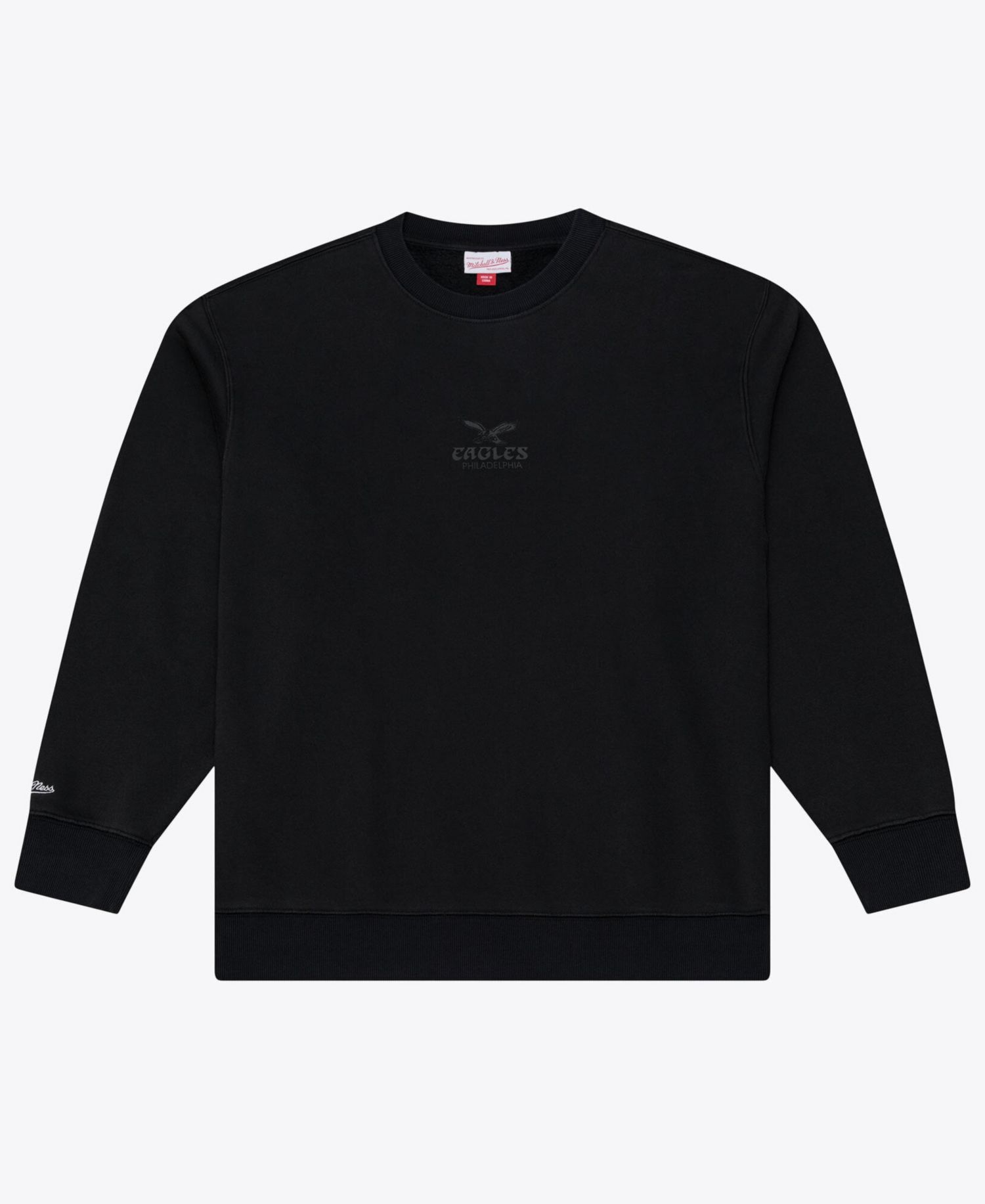 Men's Black Philadelphia Eagles Core Essentials Micro Logo Fleece Sweatshirt