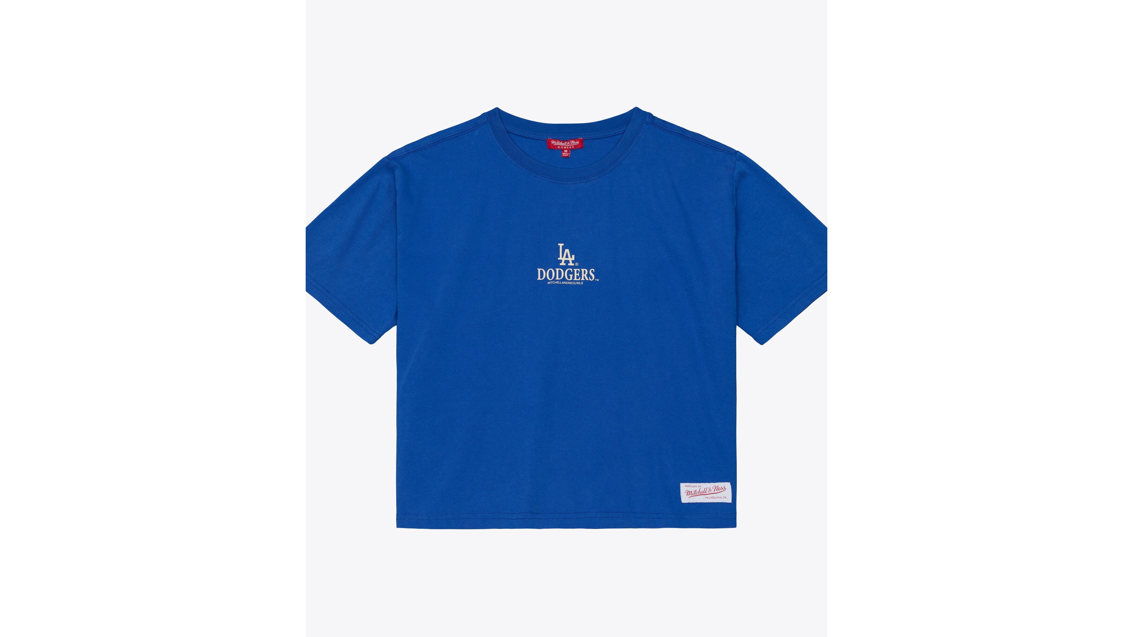 Mitchell & Ness Women's Royal Los Angeles Dodgers Core Essentials Boxy Crop T-Shirt