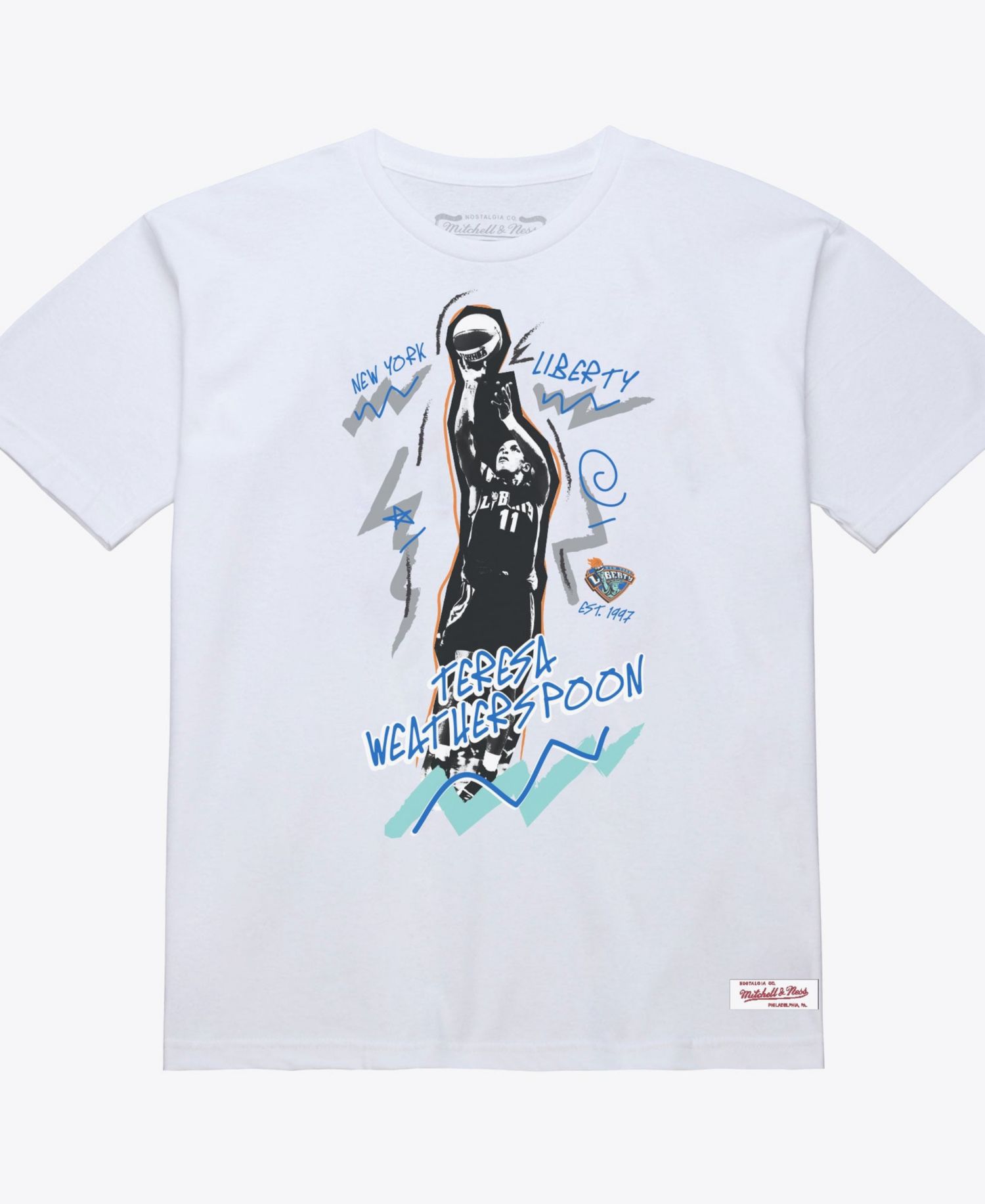 Men's and Women's Teresa Weatherspoon White New York Liberty Chalked Up Court Origins T-Shirt