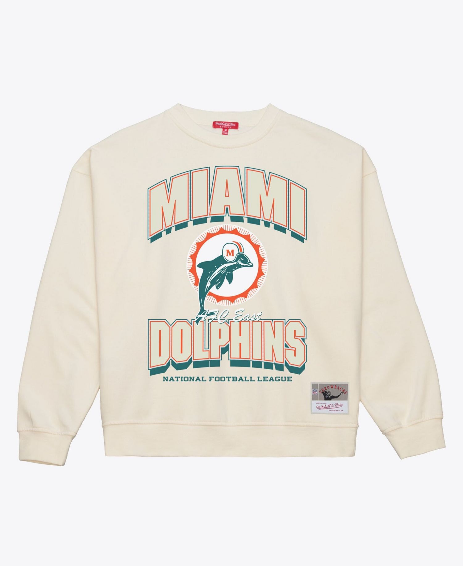 Women's Cream Miami Dolphins Tonal Arch Sweatshirt