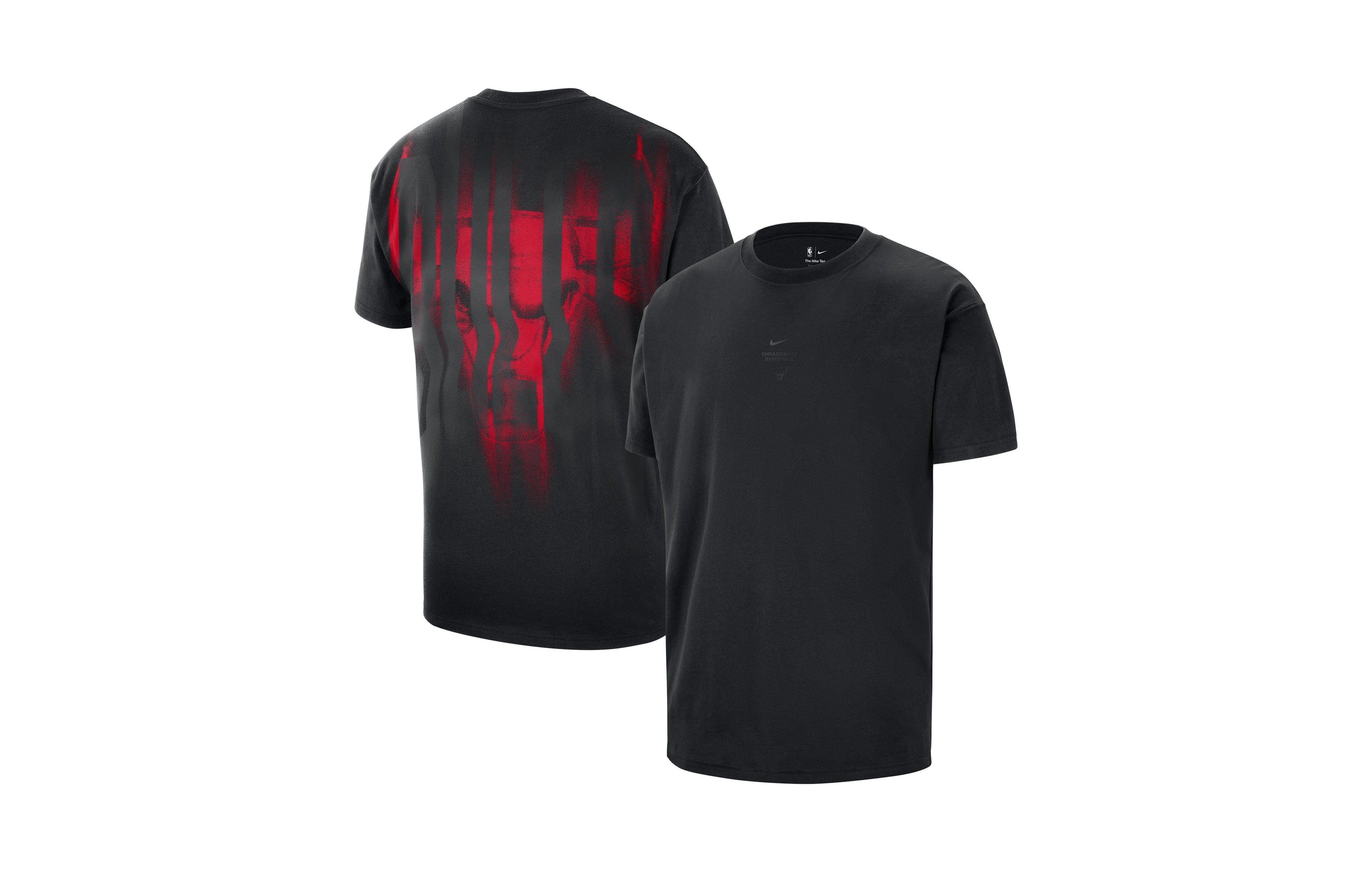 Nike Men's Black Chicago Bulls Pregame Max90 T-Shirt