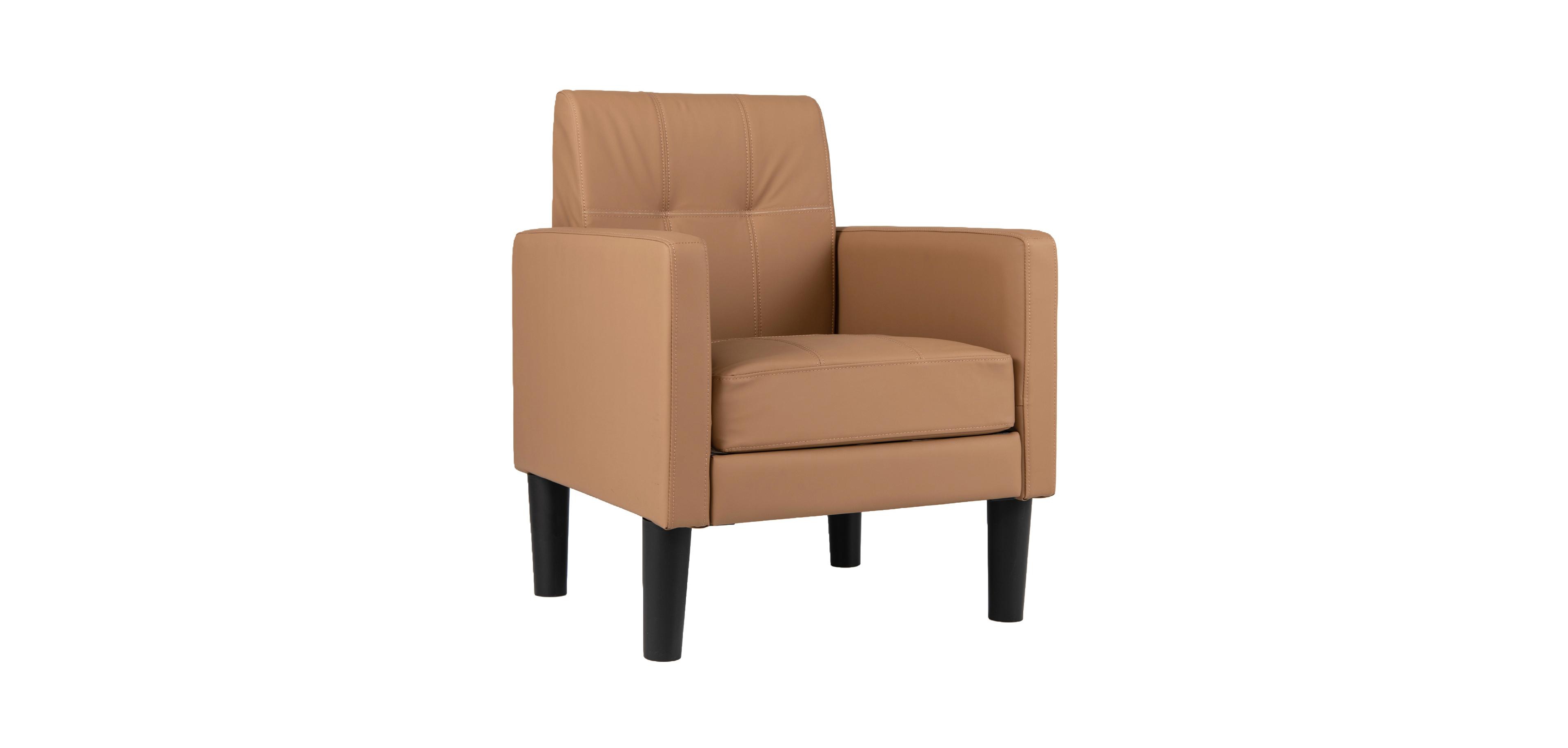 Mecale Pu Leather Modern Accent Chair with Removable Seat Cushion