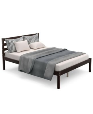 Full Size Foundation with Solid Wooden Slat Suppor Bed Frame