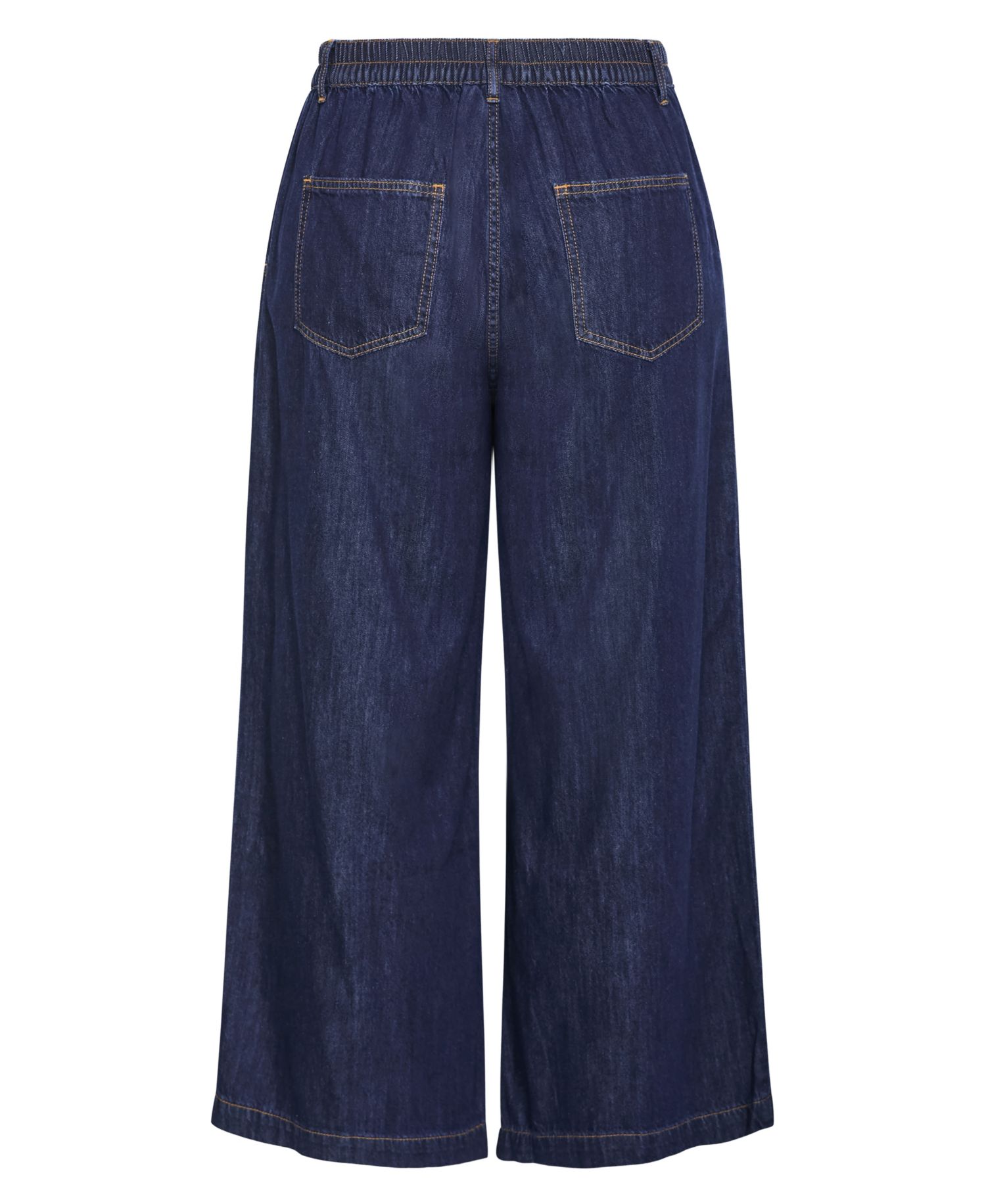 Plus Size Tilly High-Rise Wide-Leg Elastic-Back Cotton Denim Pants