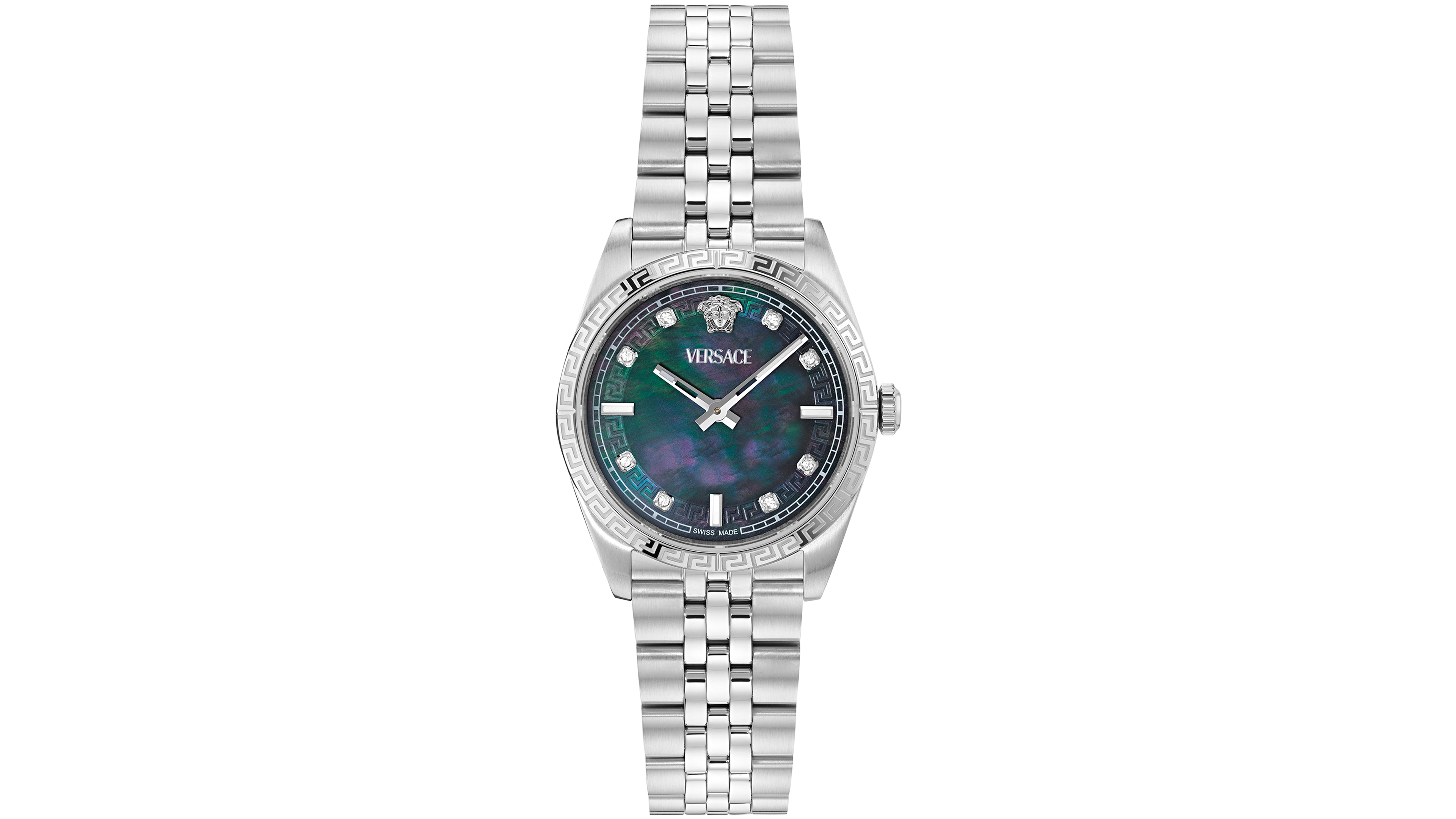 Versace Women's Millenyium Silver Stainless Steel Bracelet Watch, 32mm