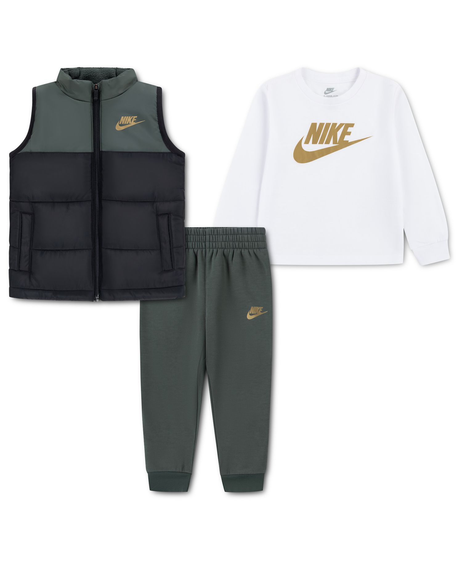 Boys' 2T-7 Crewneck T-shirt, Vest and Pants, 3-Piece Set