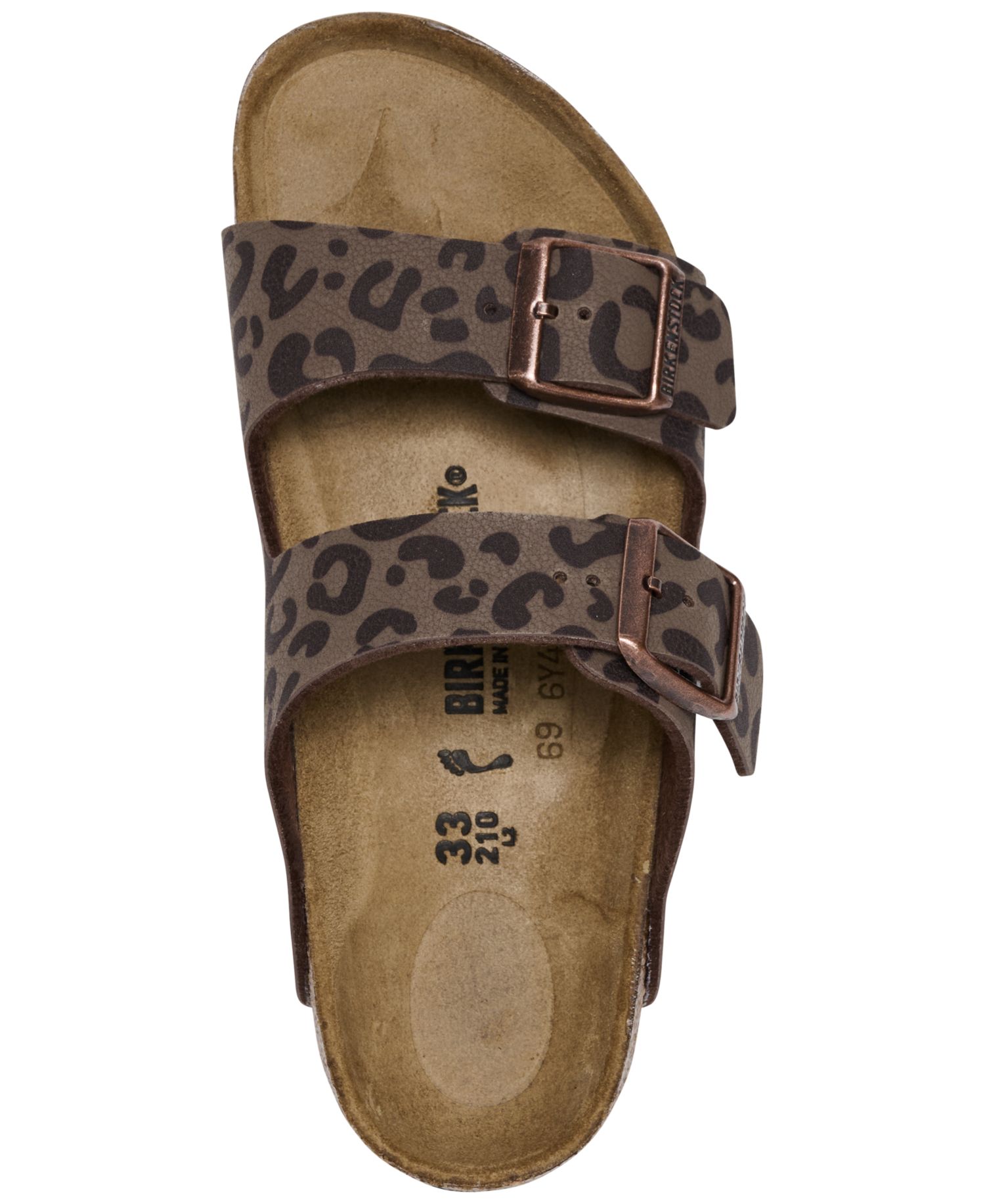Little Girls Arizona Two-Strap Cork Footbed Leopard Print Sandals from Finish Line