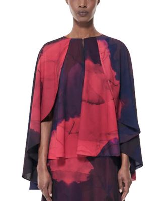 Women's Cape Sleeve Printed Blouse