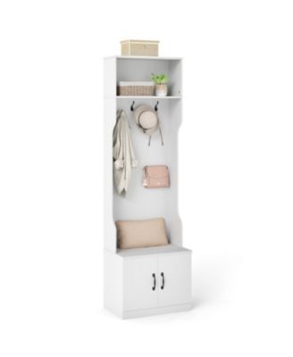 3 in 1 Hall Tree with Bench and Storage 23.5" Wide Mudroom Storage