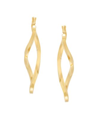 Polished Infinity Hoop Earrings in 10K Yellow Gold